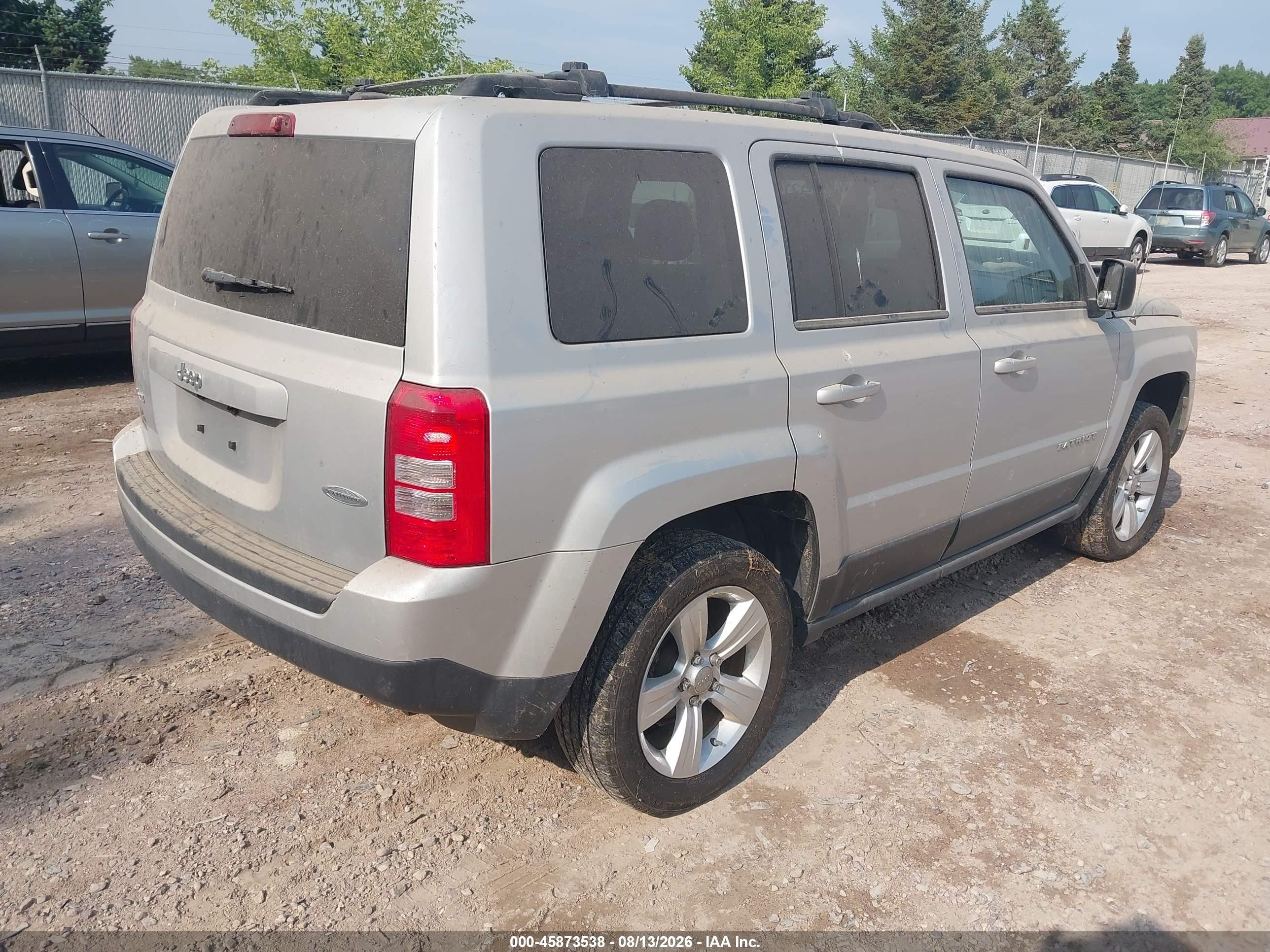 2012 Jeep Patriot Latitude Silver vin: 1C4NJRFB8CD511064