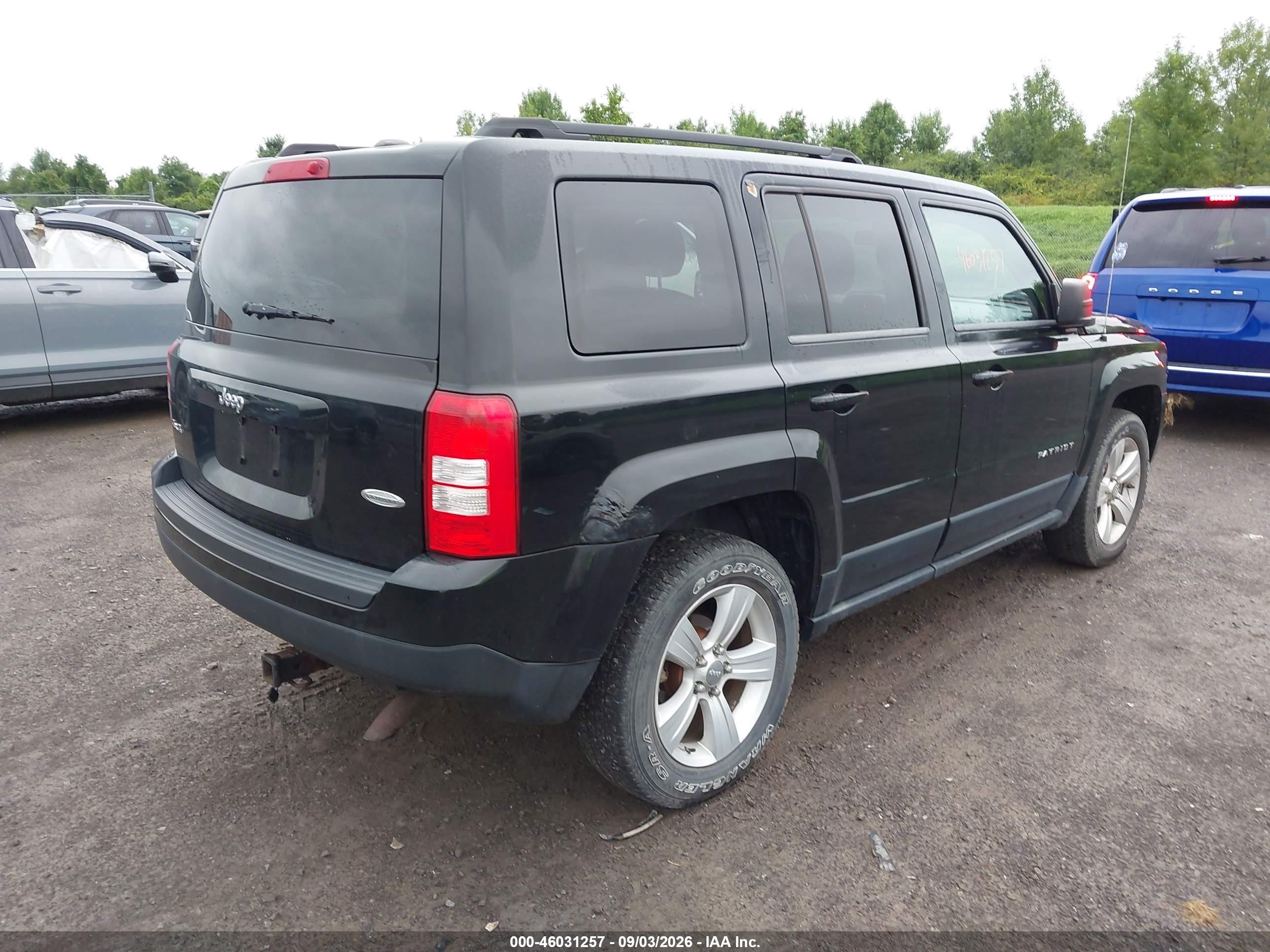 2012 Jeep Patriot Latitude Black vin: 1C4NJRFB8CD564296