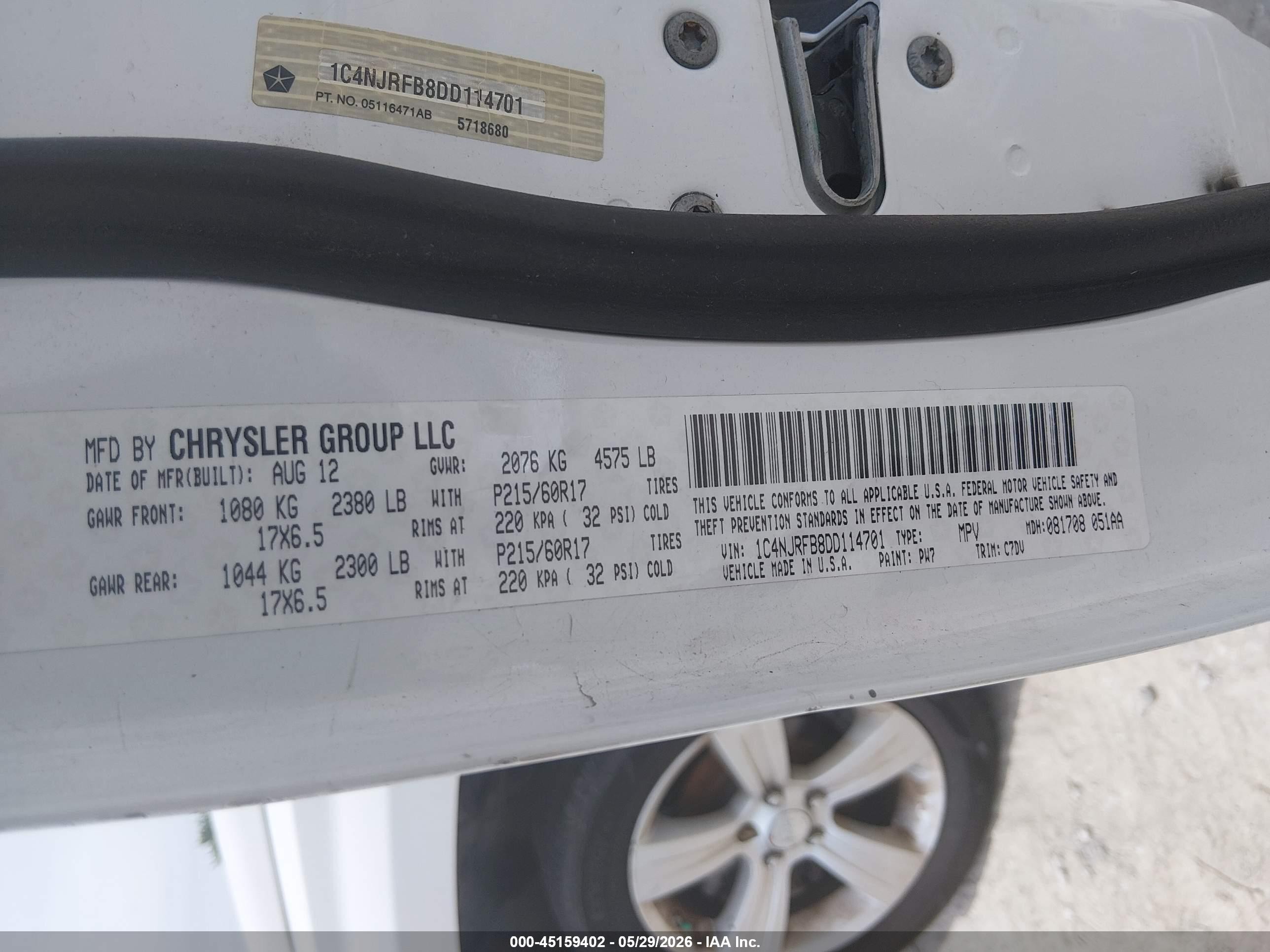 2013 Jeep Patriot Latitude White vin: 1C4NJRFB8DD114701