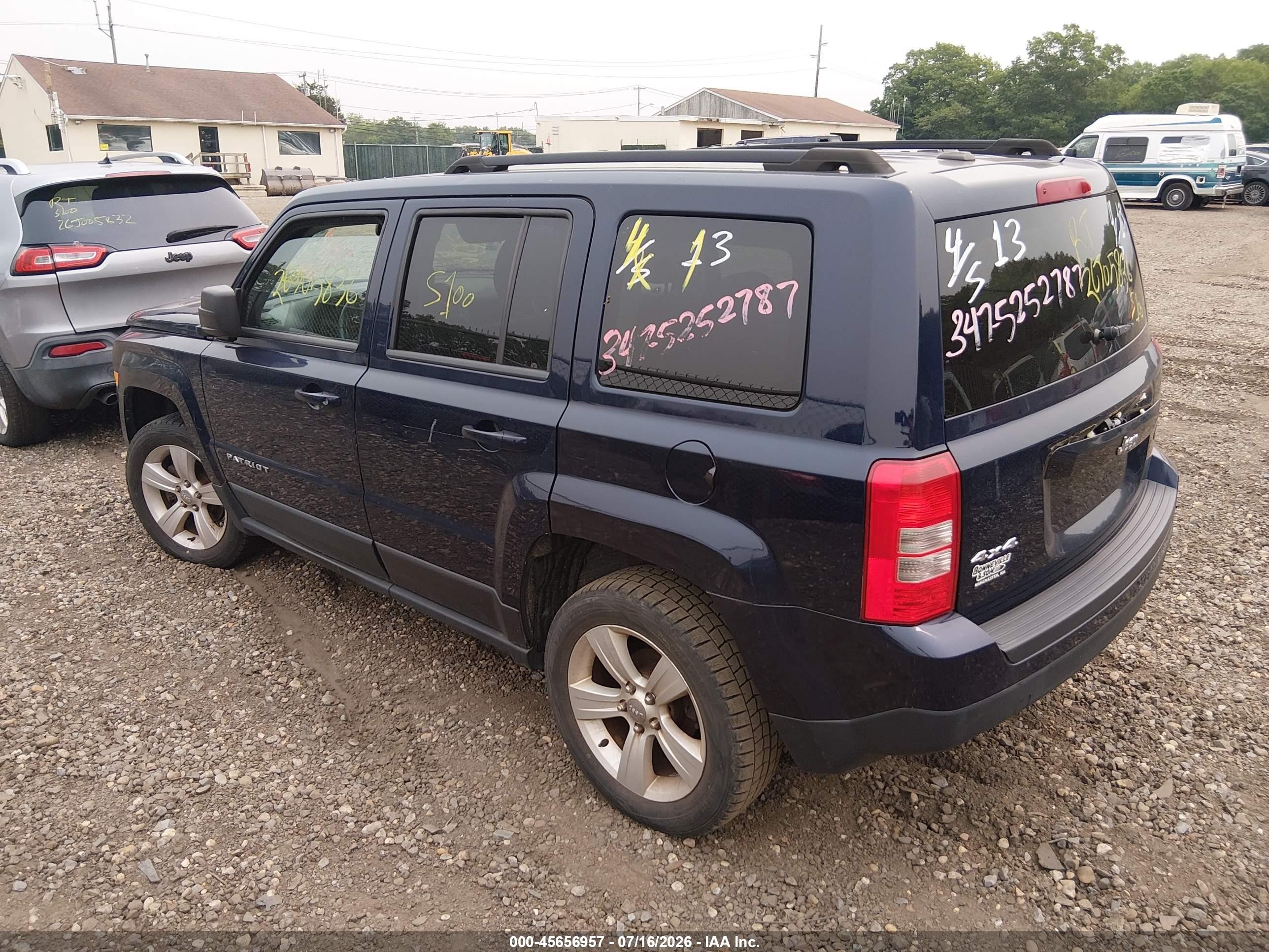 2013 Jeep Patriot Latitude Синий vin: 1C4NJRFB8DD140361