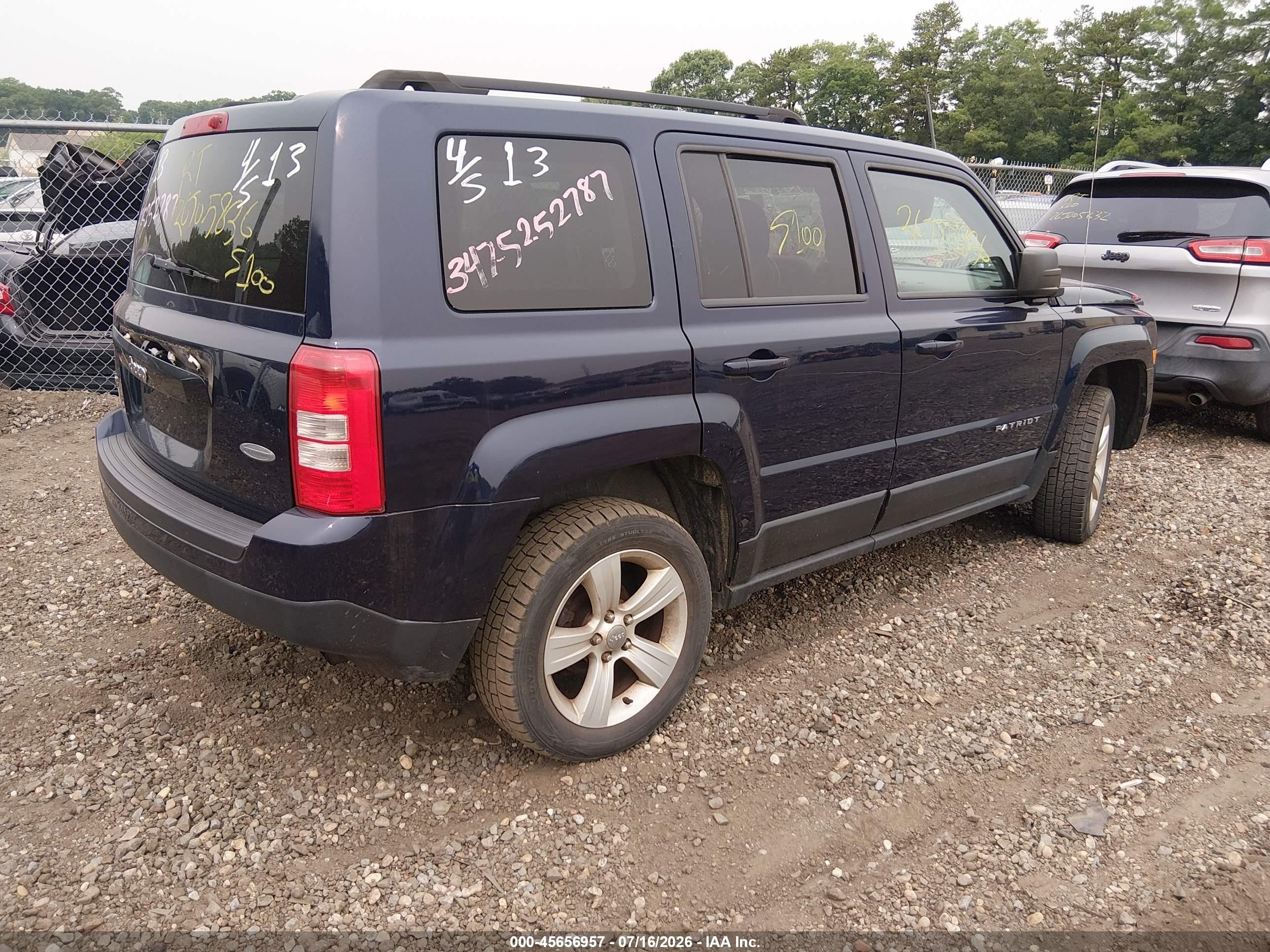 2013 Jeep Patriot Latitude Синий vin: 1C4NJRFB8DD140361
