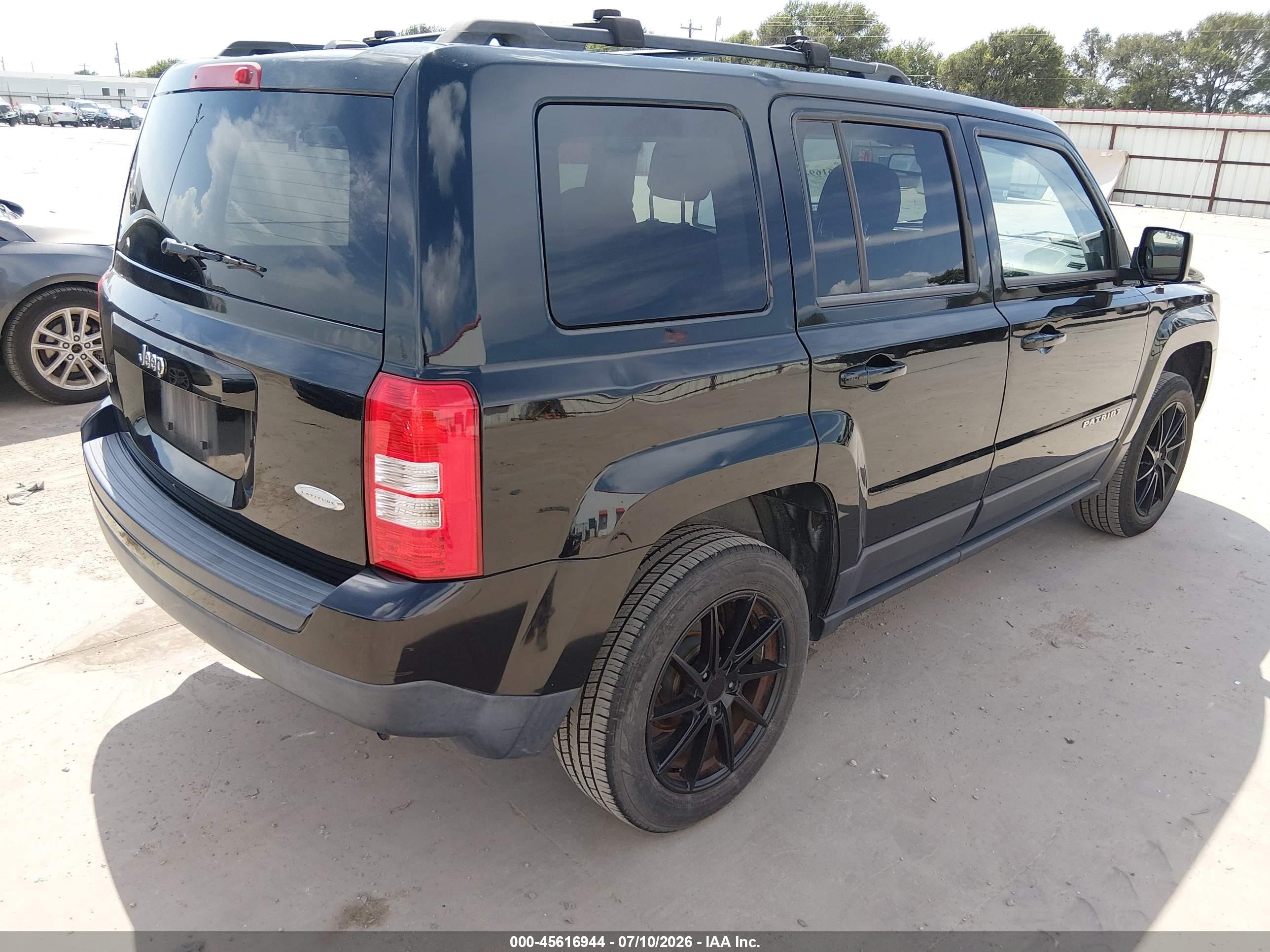 2014 Jeep Patriot Latitude Black vin: 1C4NJRFB9ED788258