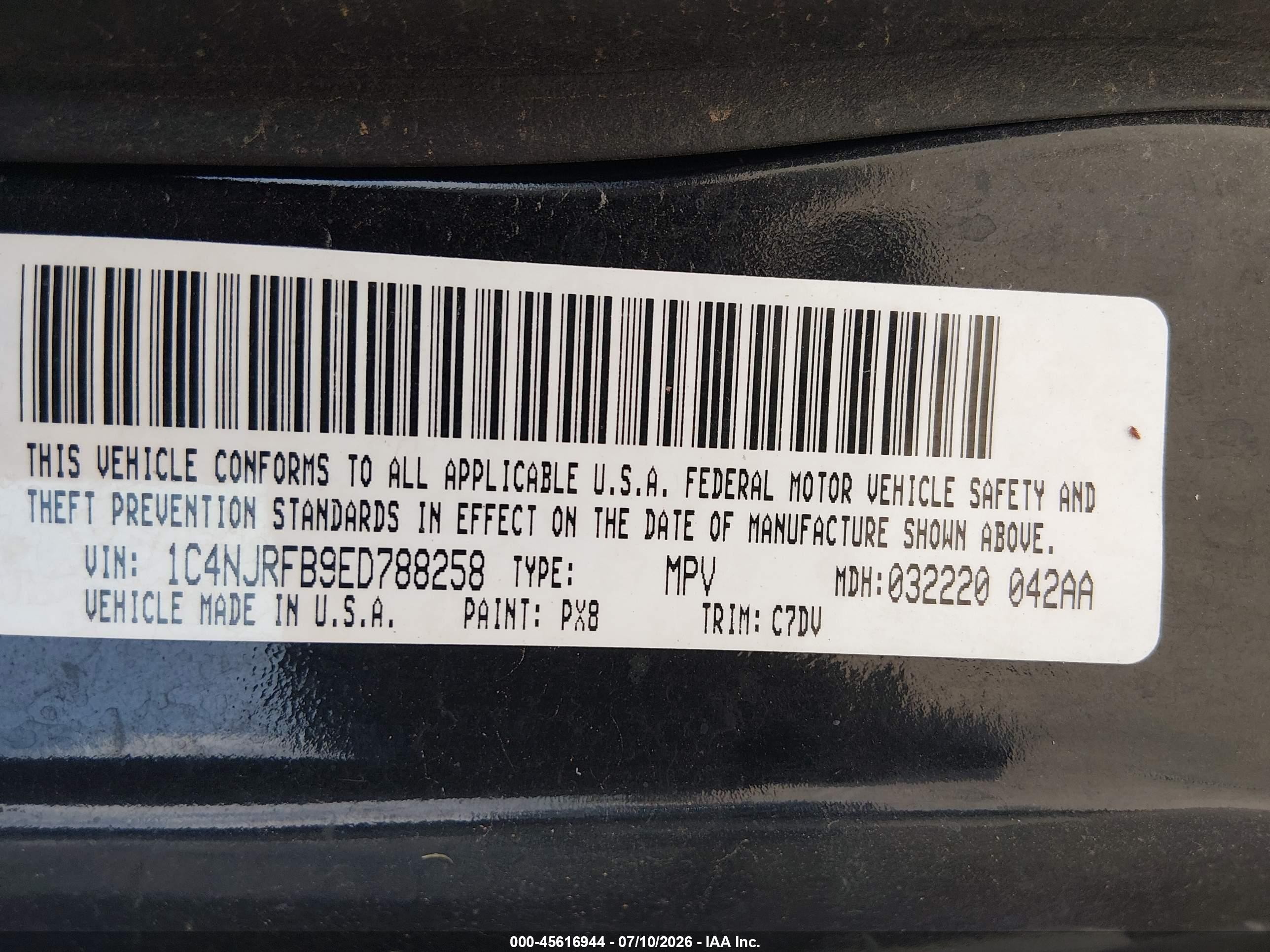 2014 Jeep Patriot Latitude Black vin: 1C4NJRFB9ED788258