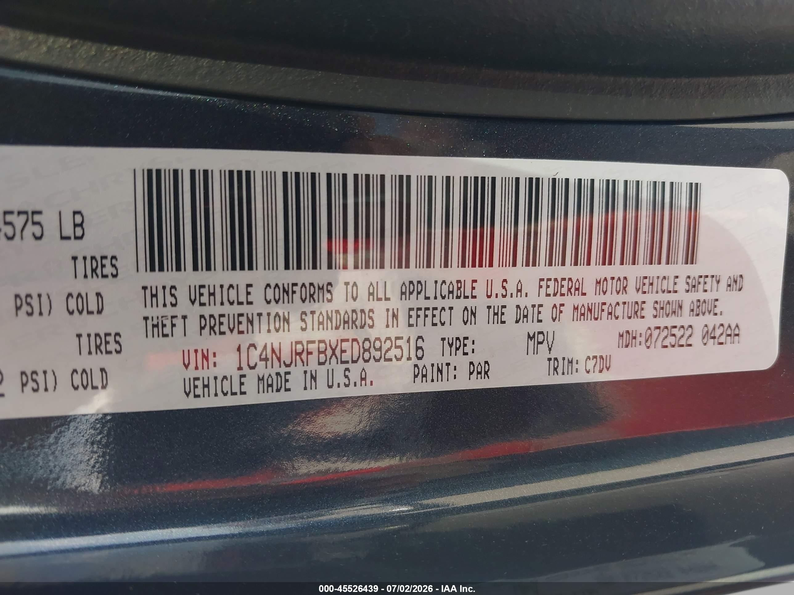2014 Jeep Patriot Latitude Blue vin: 1C4NJRFBXED892516