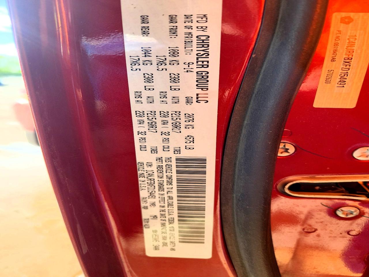 2015 Jeep Patriot Latitude Red vin: 1C4NJRFBXFD154491