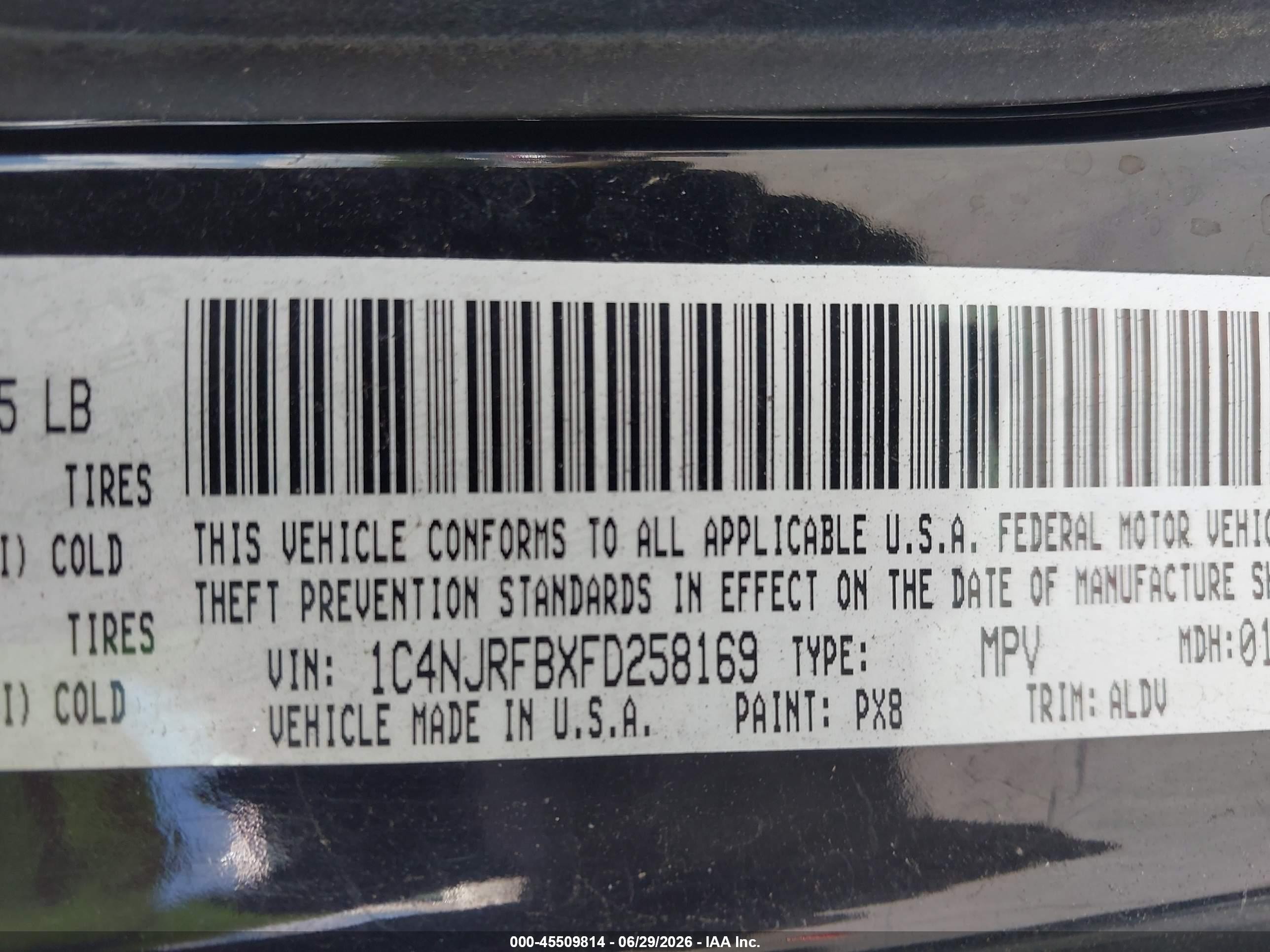 2015 Jeep Patriot High Altitude Edition Black vin: 1C4NJRFBXFD258169