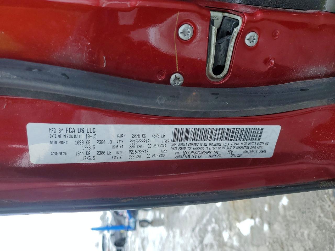 2016 Jeep Patriot Red vin: 1C4NJRFBXGD522699