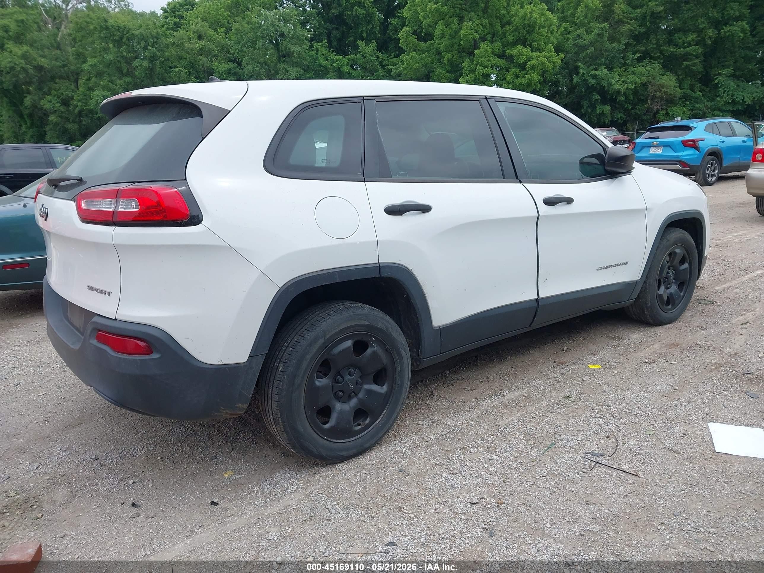 2014 Jeep Cherokee Sport White vin: 1C4PJLAB0EW104554