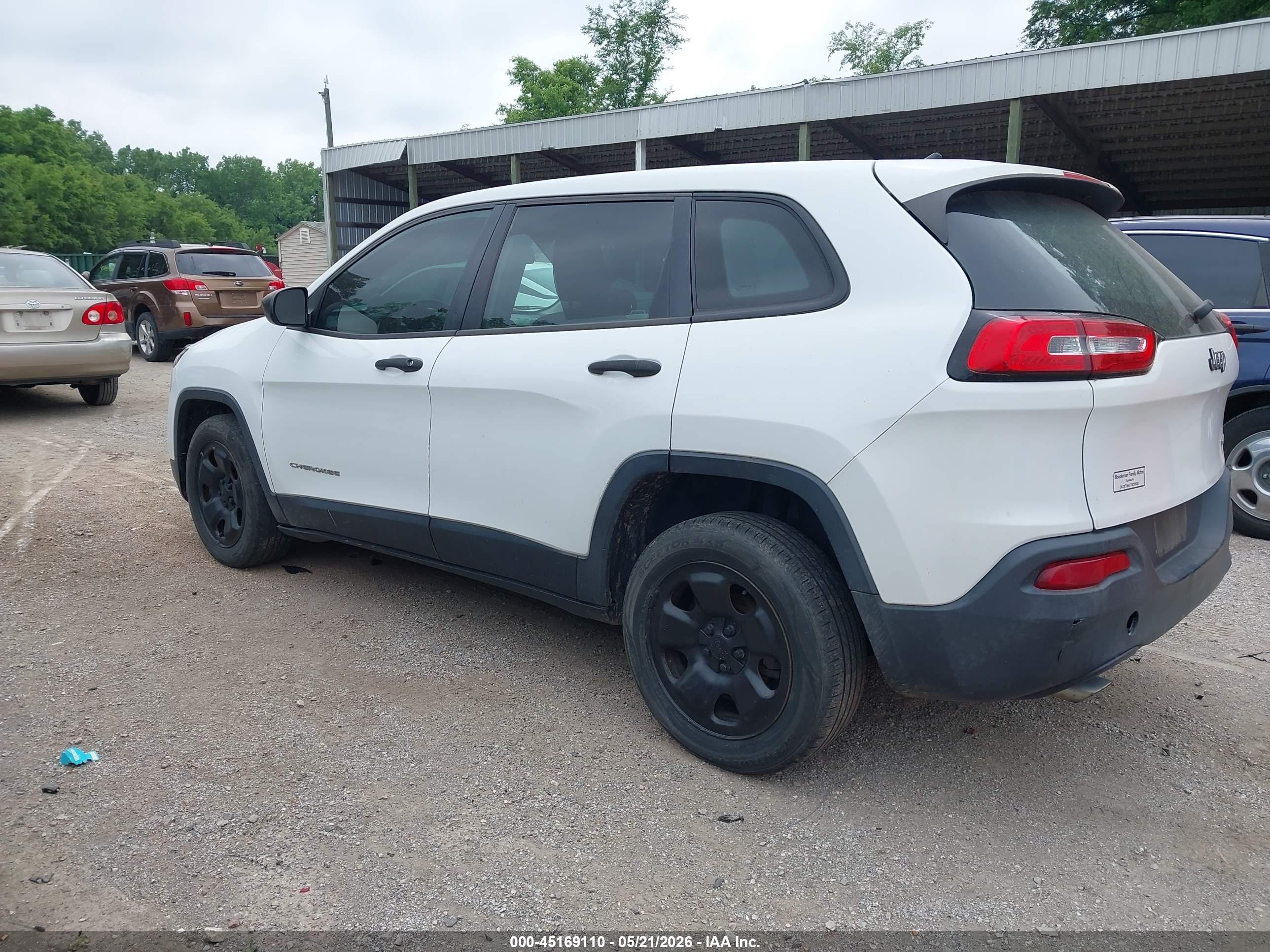 2014 Jeep Cherokee Sport White vin: 1C4PJLAB0EW104554