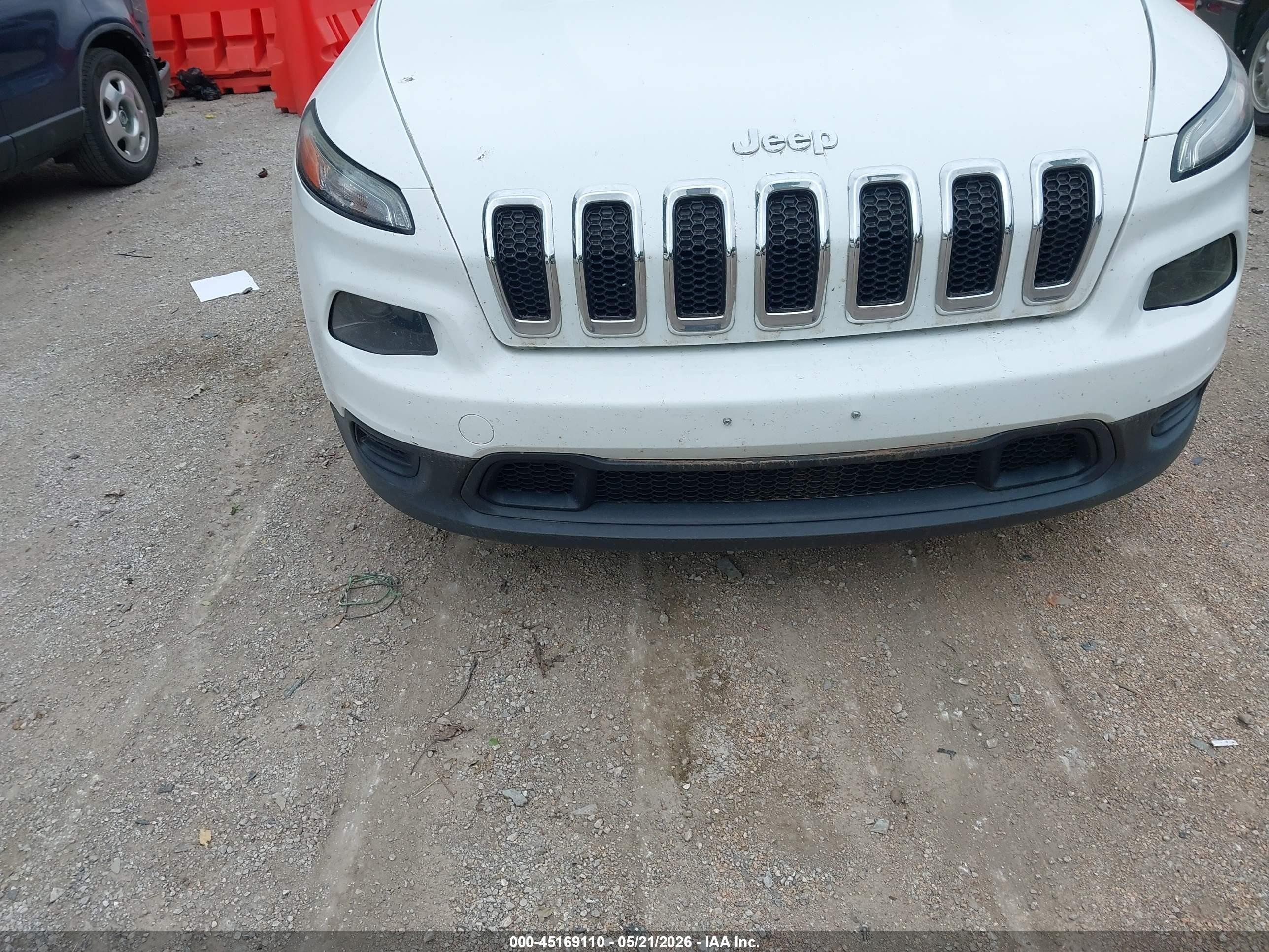 2014 Jeep Cherokee Sport White vin: 1C4PJLAB0EW104554