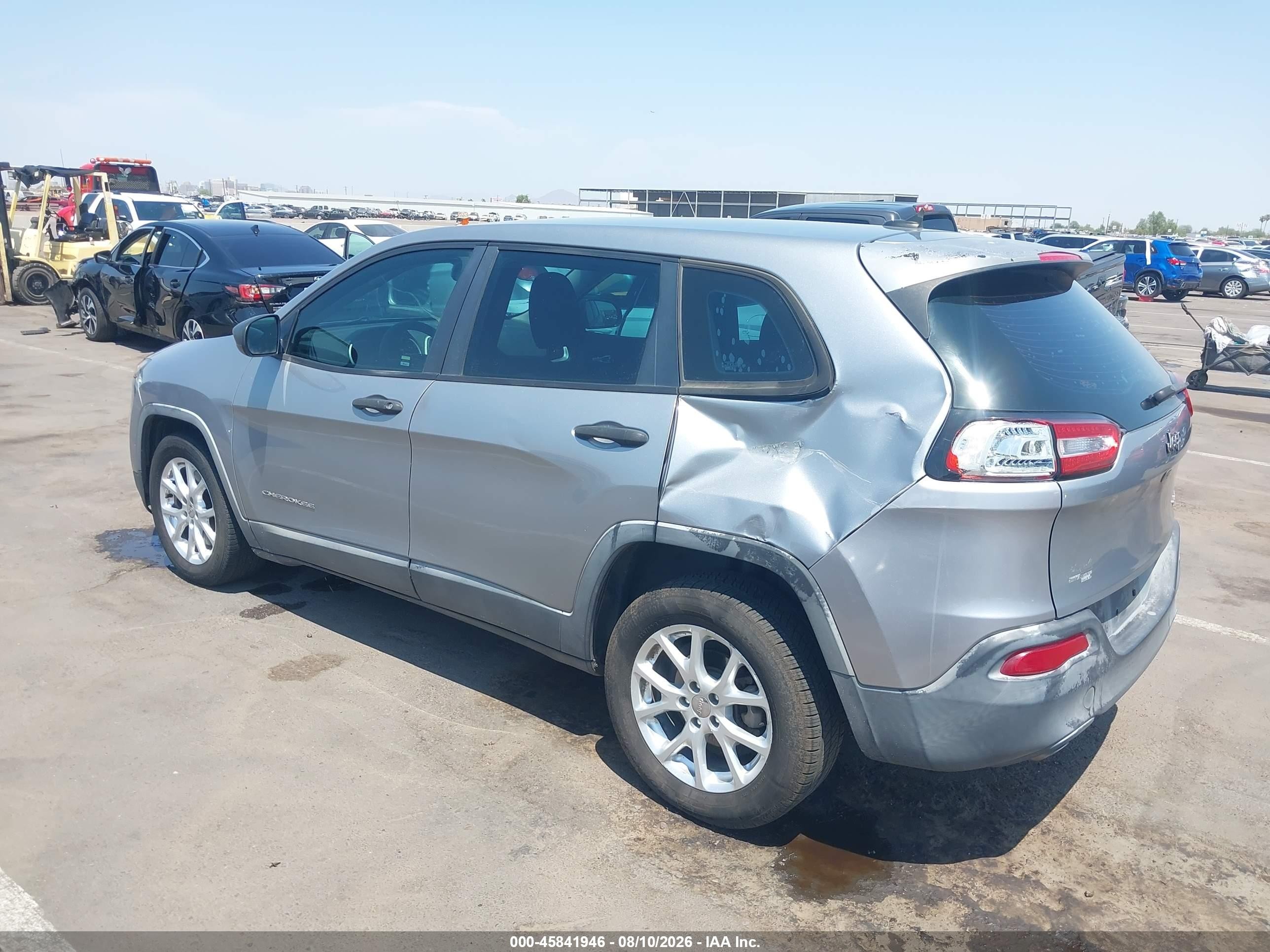 2014 Jeep Cherokee Sport Silver vin: 1C4PJLAB0EW109981