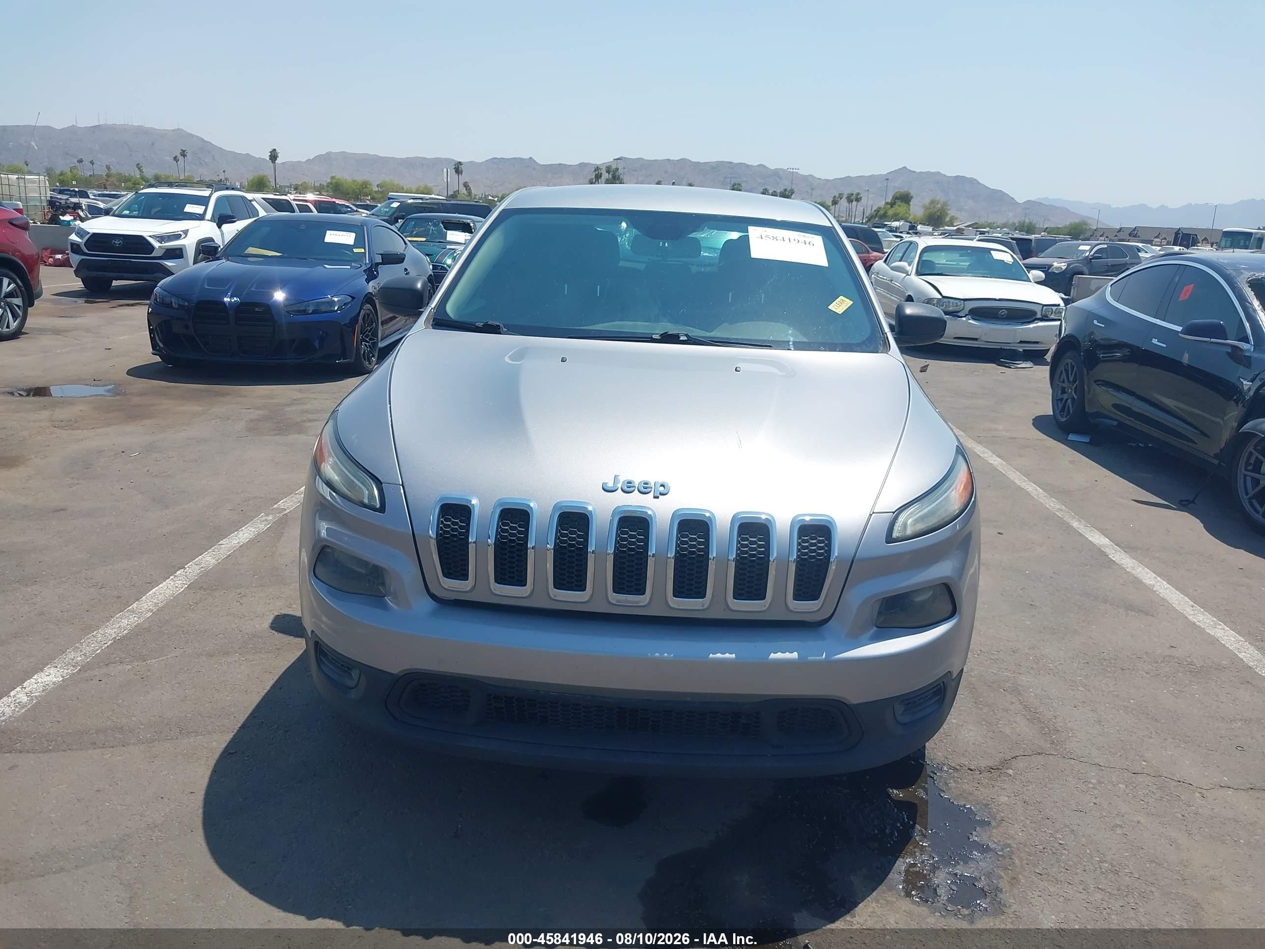2014 Jeep Cherokee Sport Silver vin: 1C4PJLAB0EW109981