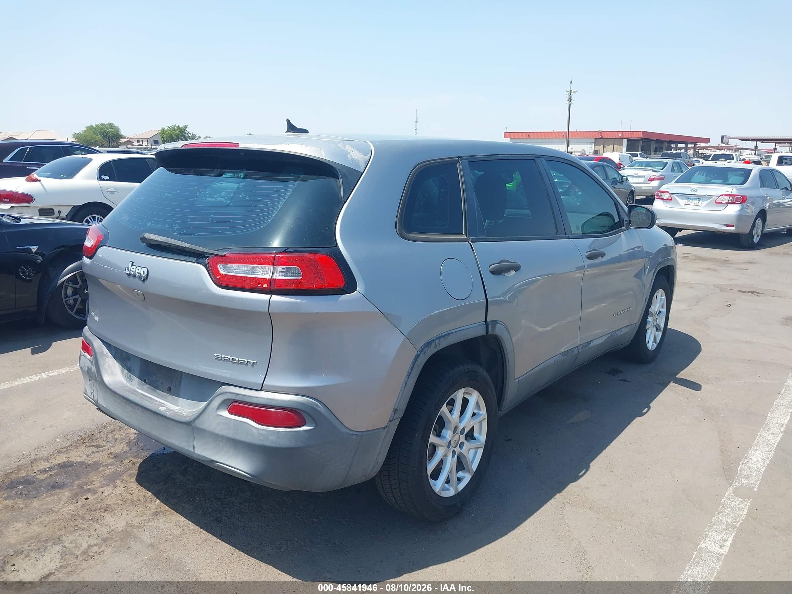 2014 Jeep Cherokee Sport Silver vin: 1C4PJLAB0EW109981