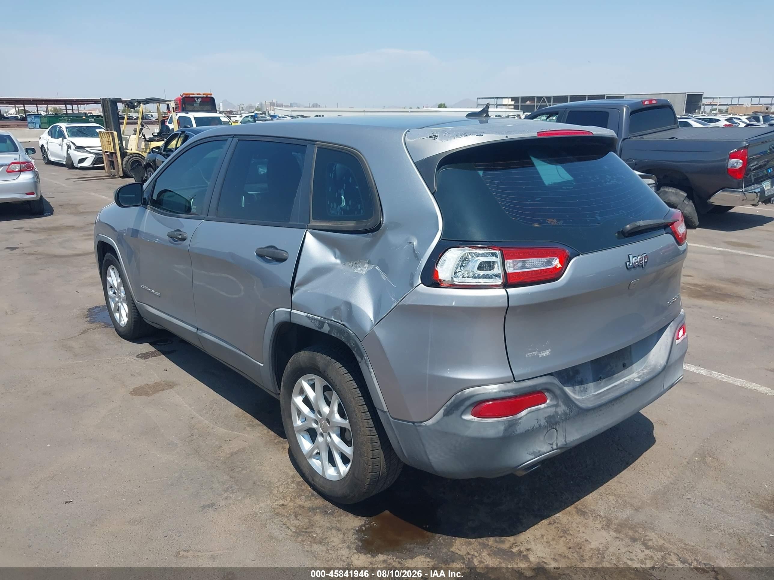 2014 Jeep Cherokee Sport Silver vin: 1C4PJLAB0EW109981