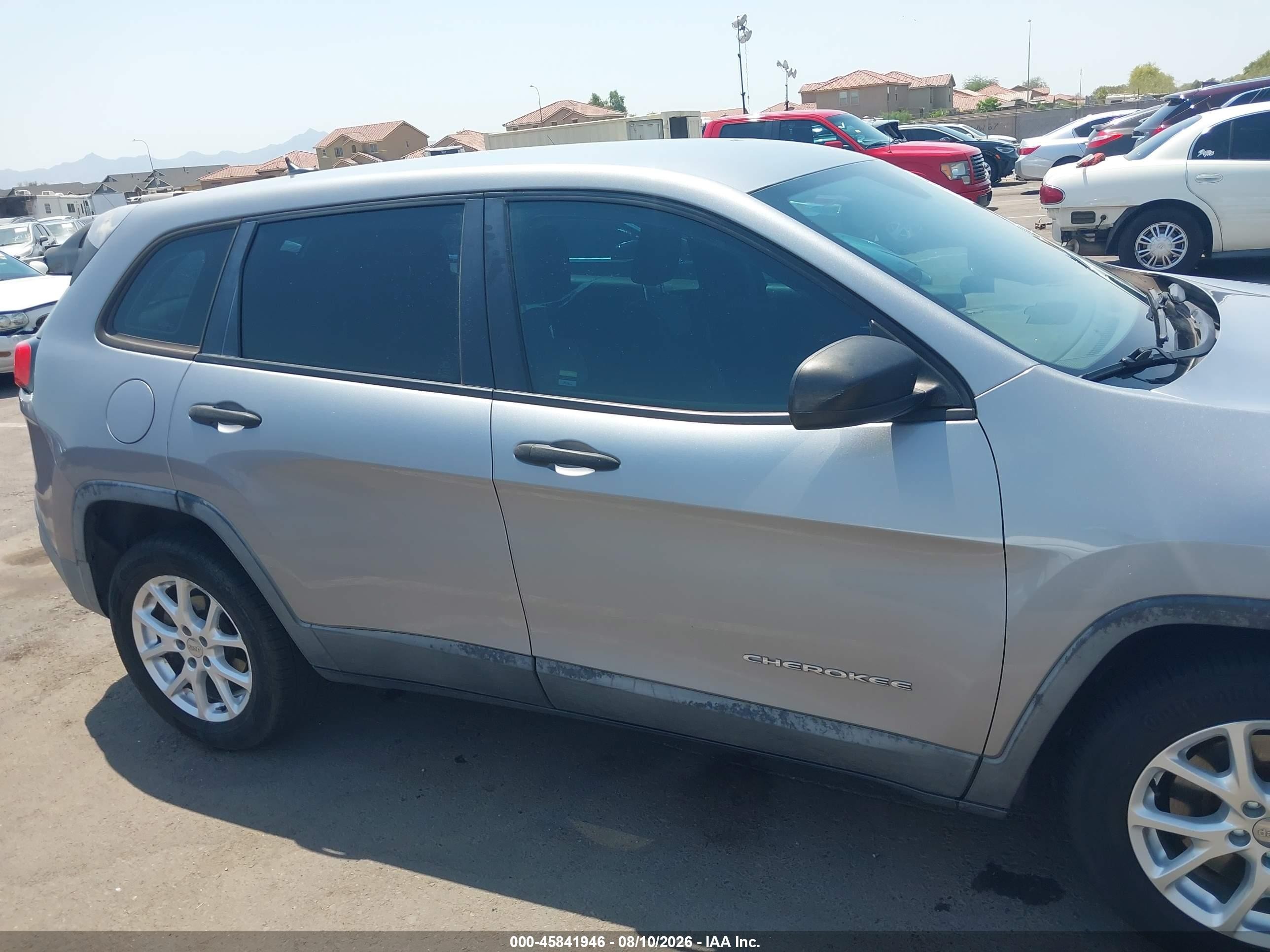 2014 Jeep Cherokee Sport Silver vin: 1C4PJLAB0EW109981