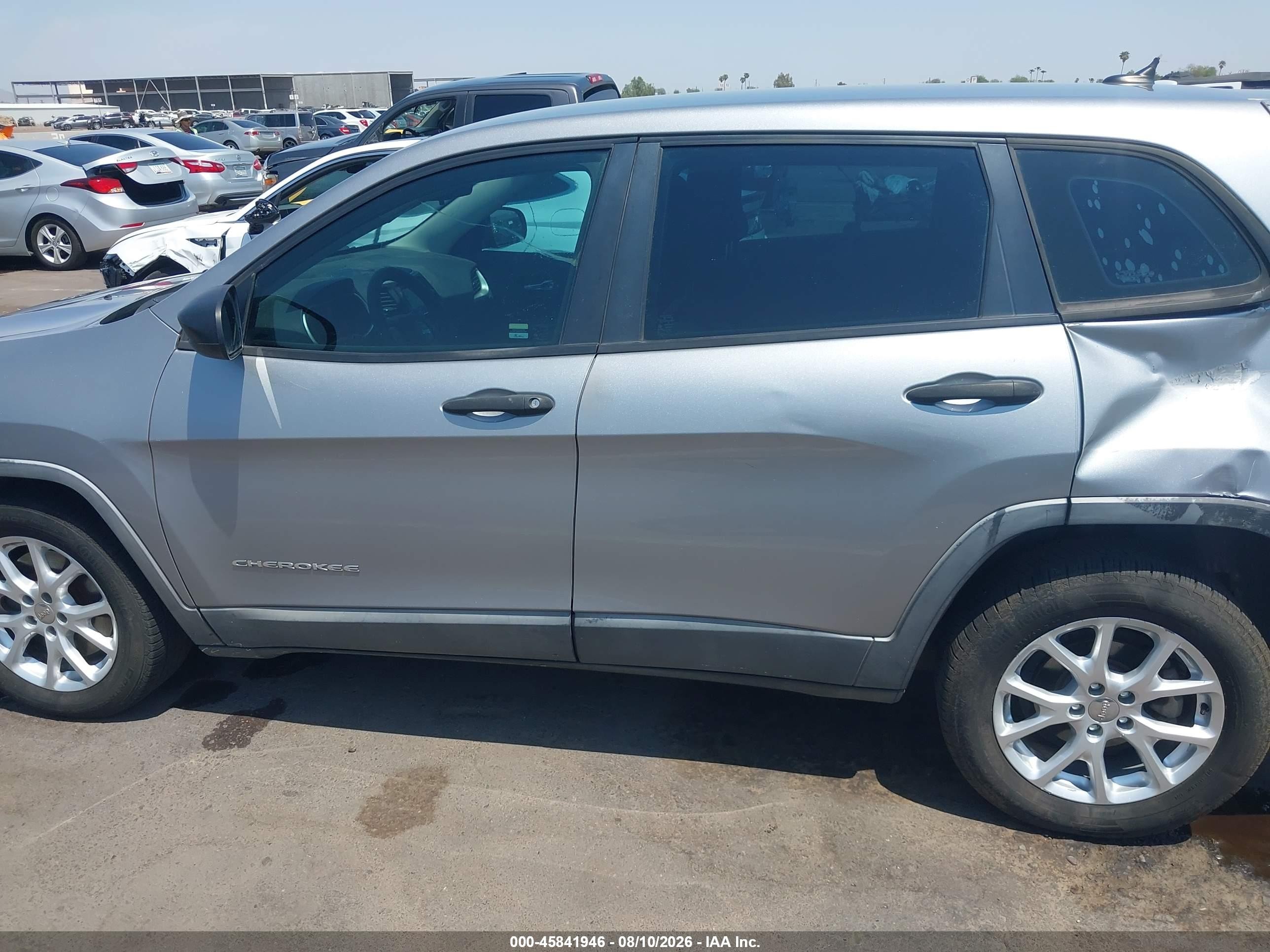 2014 Jeep Cherokee Sport Silver vin: 1C4PJLAB0EW109981