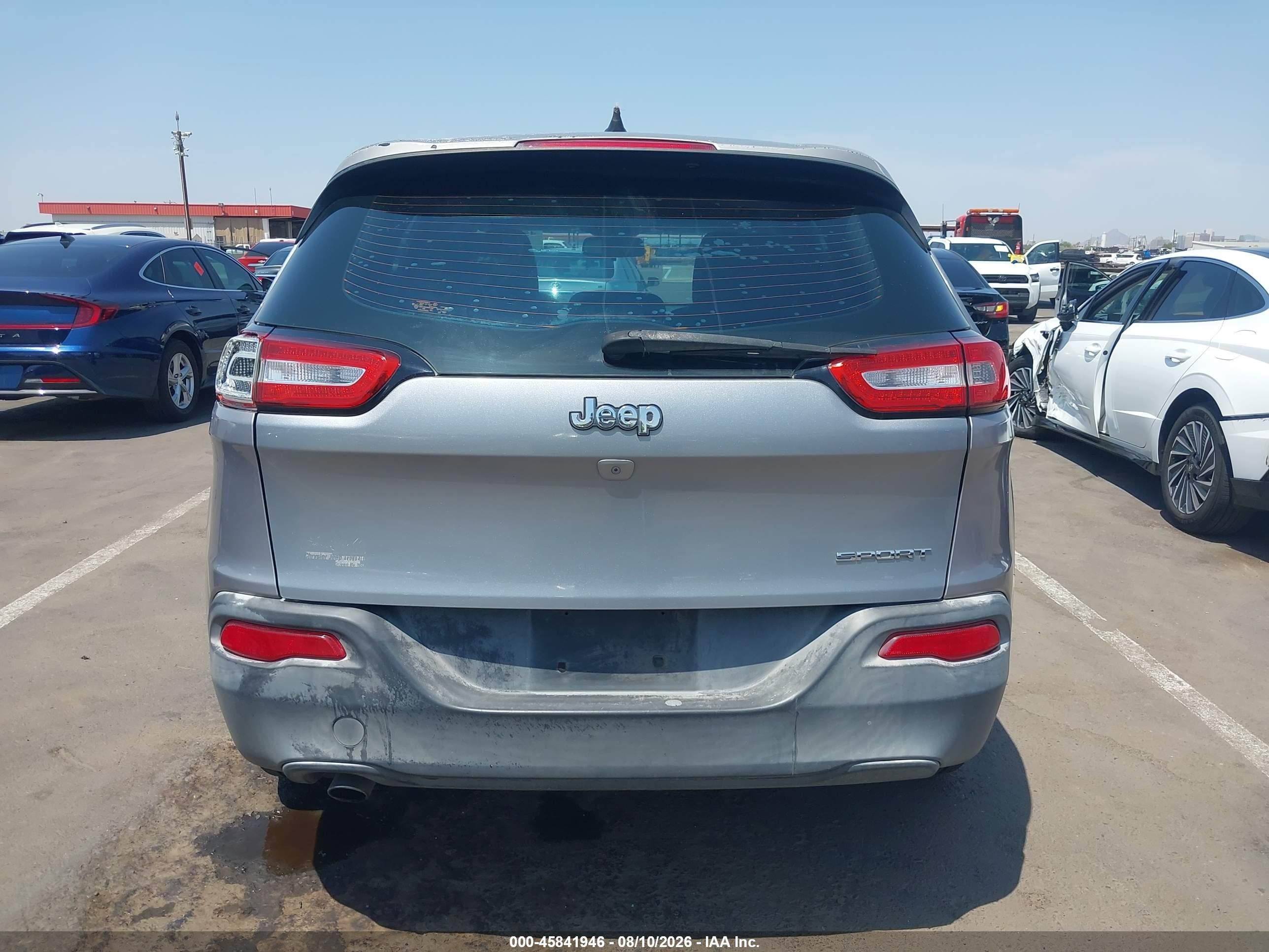 2014 Jeep Cherokee Sport Silver vin: 1C4PJLAB0EW109981