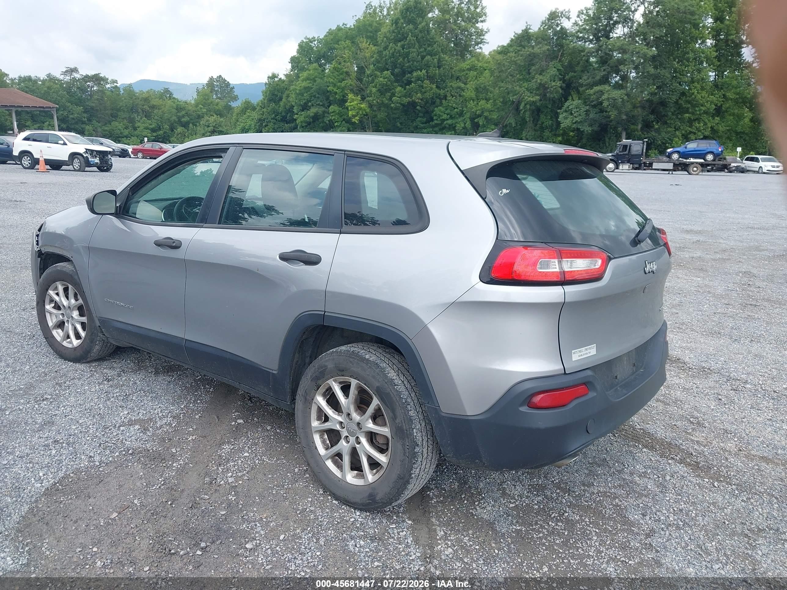 2014 Jeep Cherokee Sport Silver vin: 1C4PJLAB0EW112993