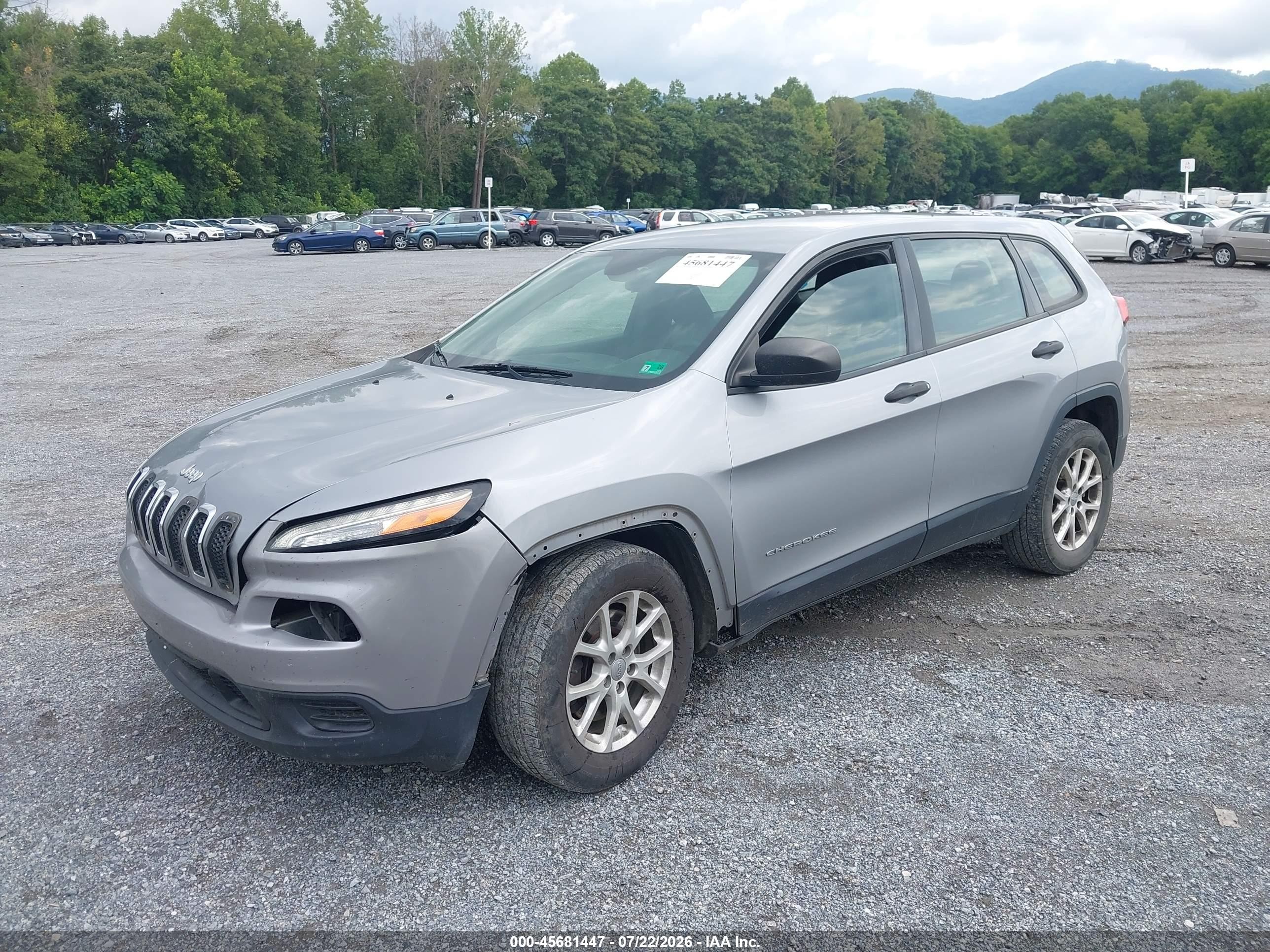 2014 Jeep Cherokee Sport Silver vin: 1C4PJLAB0EW112993