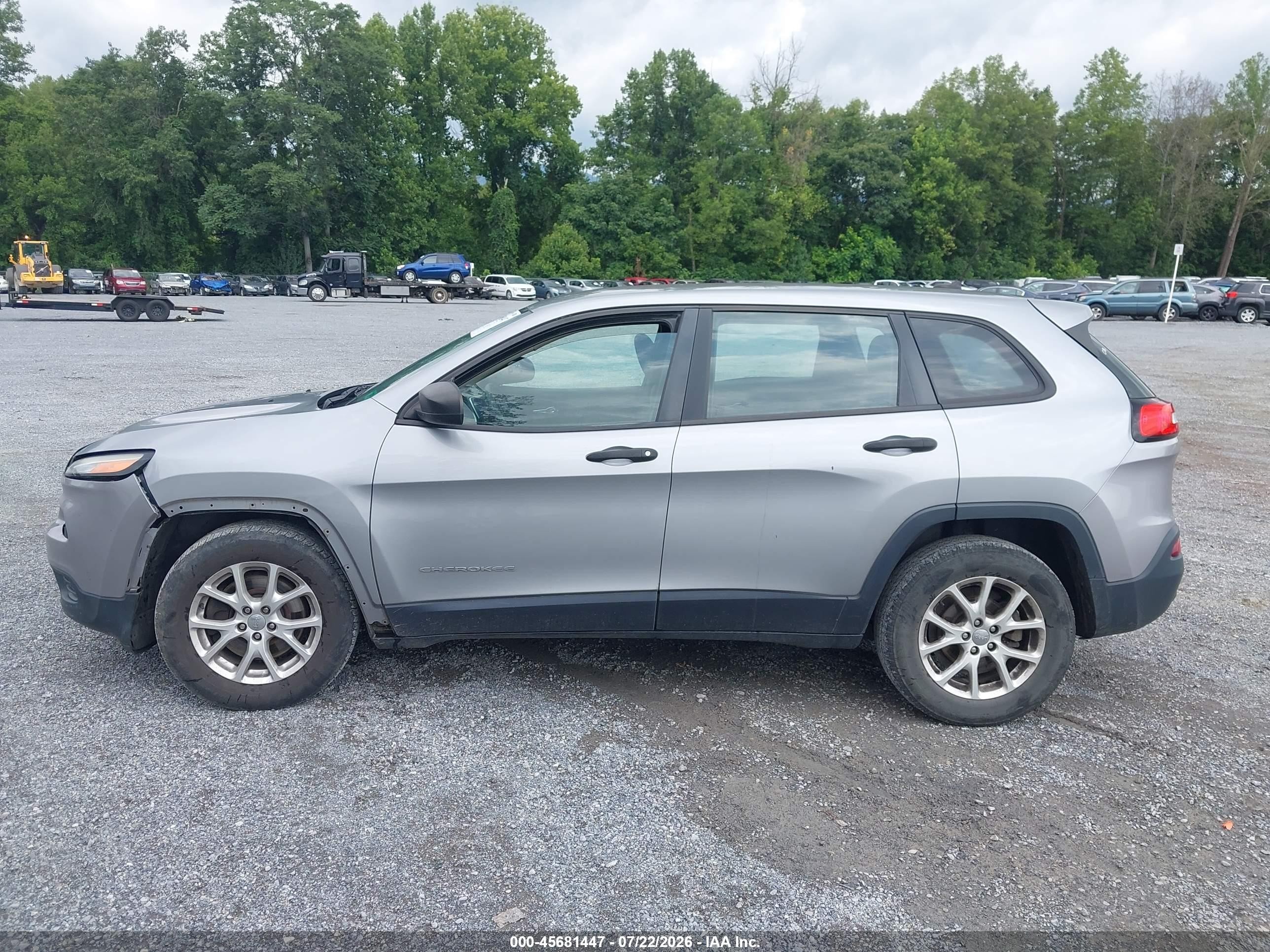 2014 Jeep Cherokee Sport Silver vin: 1C4PJLAB0EW112993