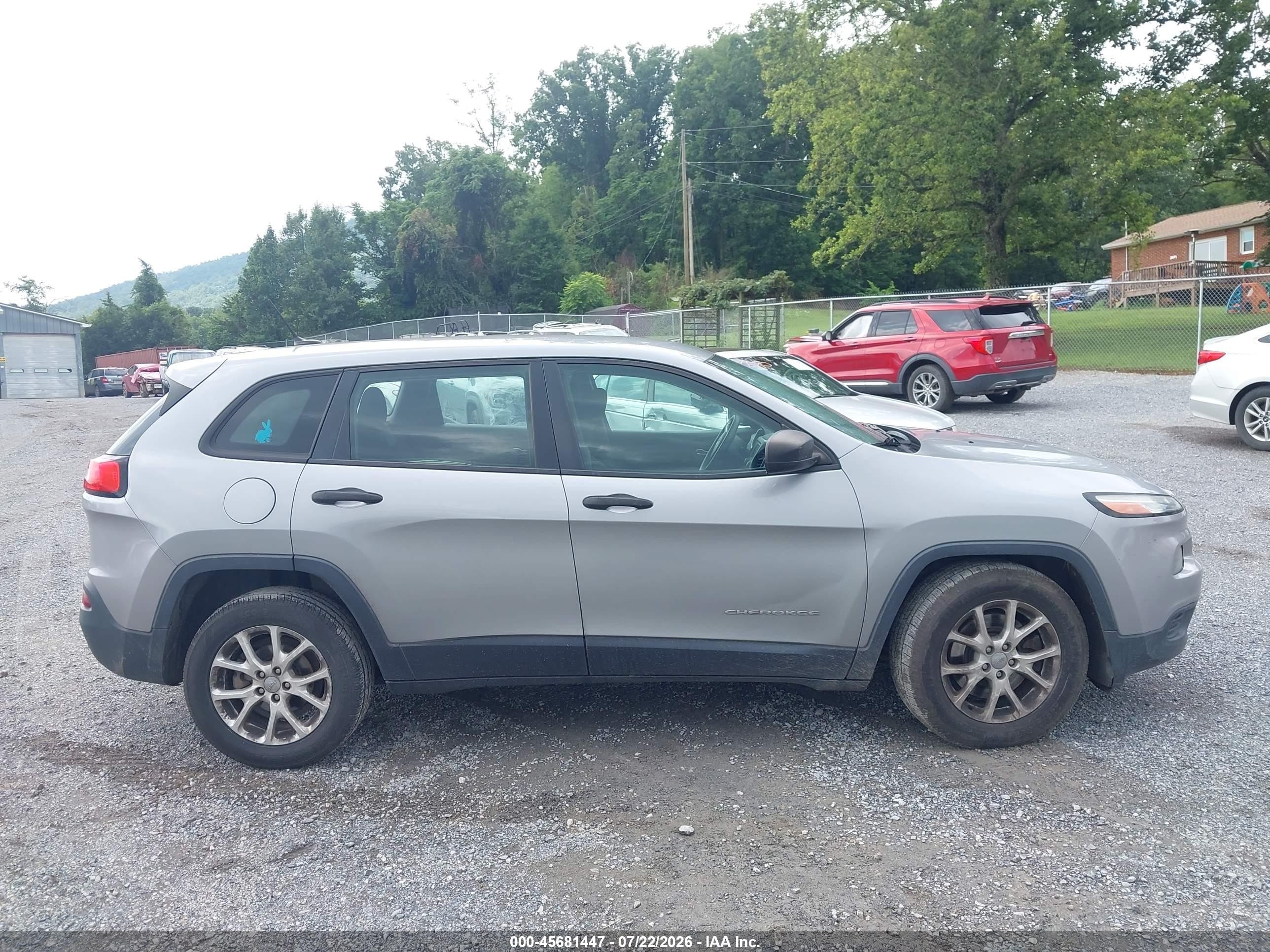 2014 Jeep Cherokee Sport Silver vin: 1C4PJLAB0EW112993