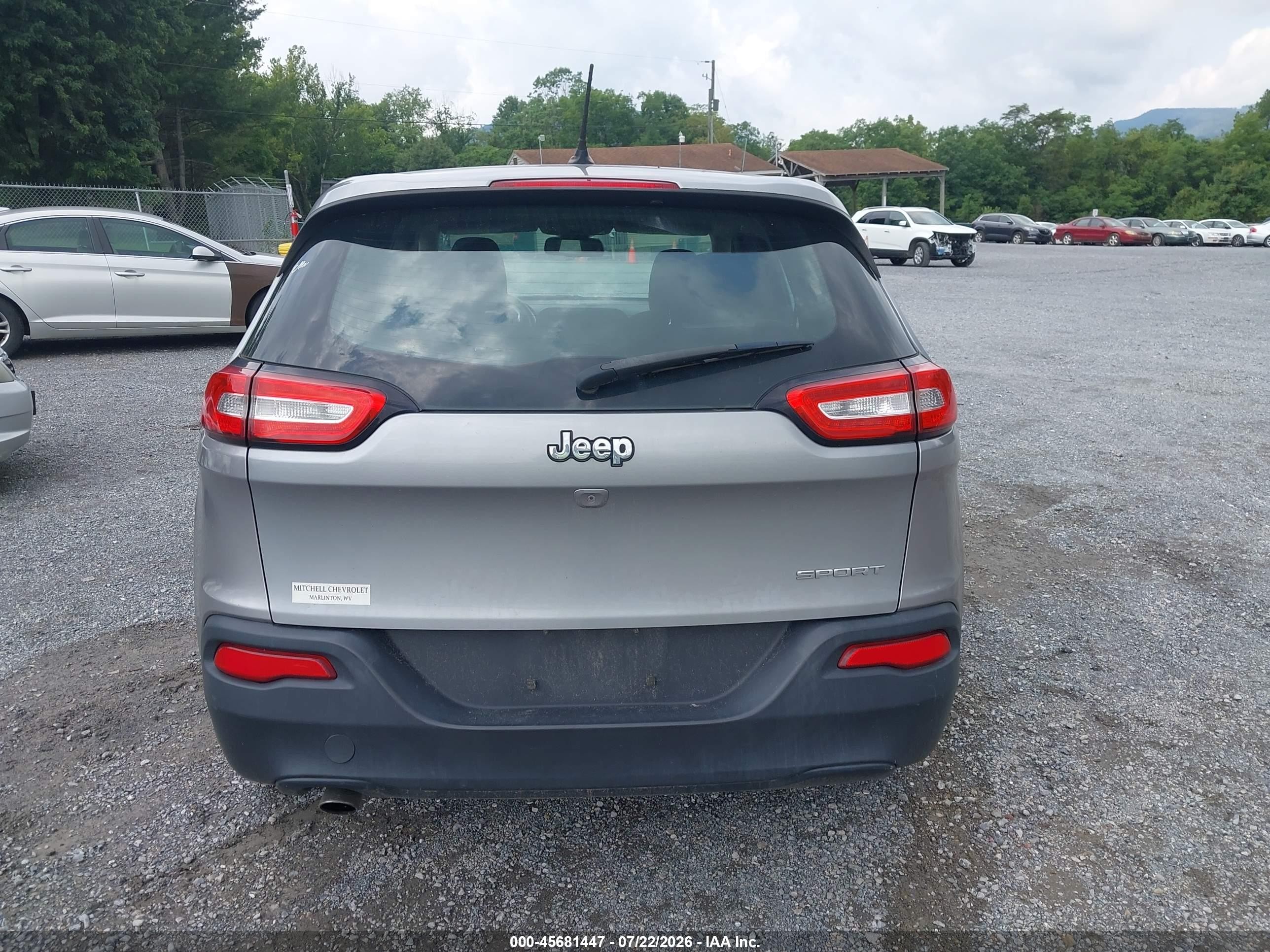 2014 Jeep Cherokee Sport Silver vin: 1C4PJLAB0EW112993