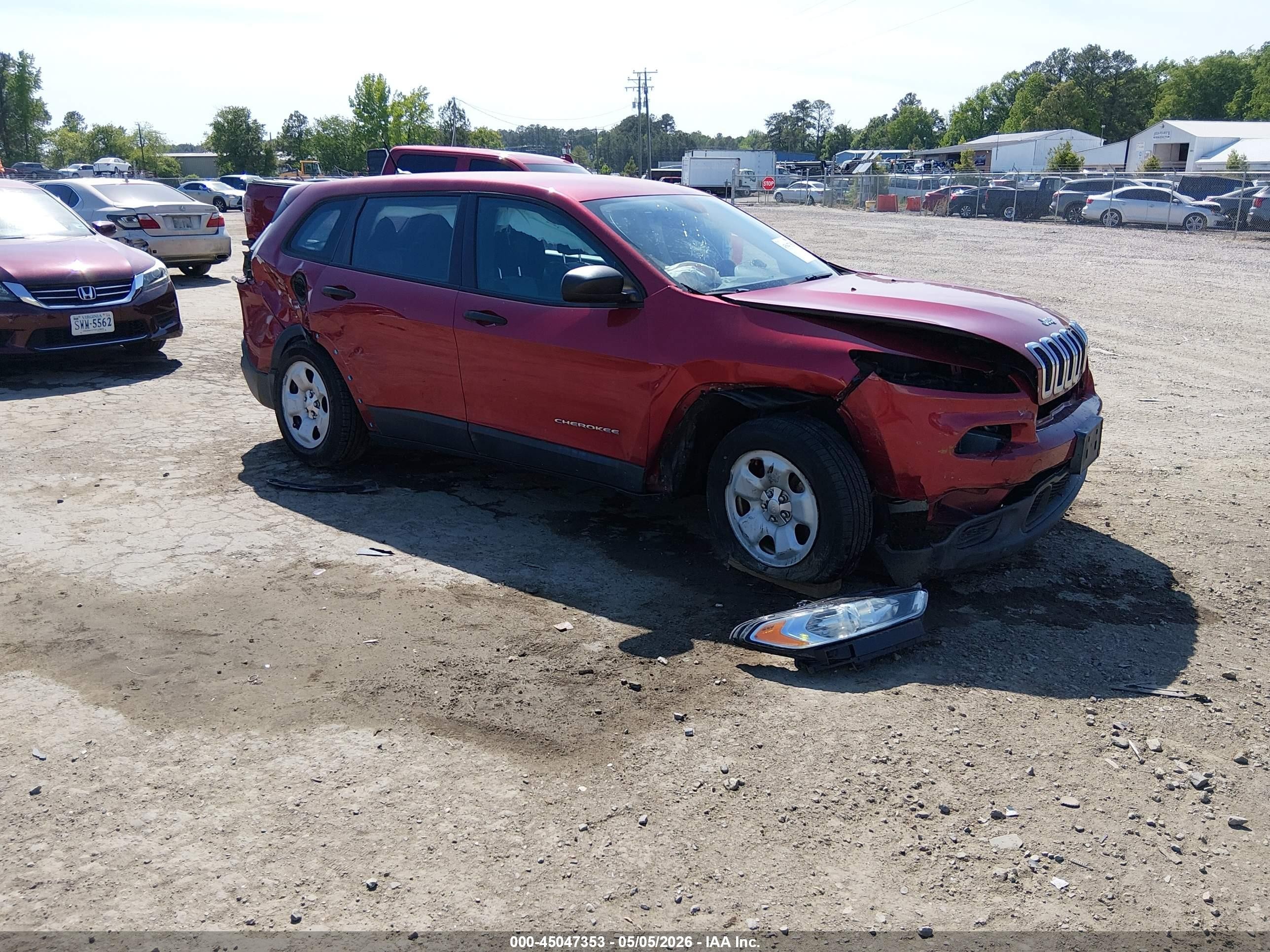 2014 Jeep Cherokee Sport Red vin: 1C4PJLAB0EW154466