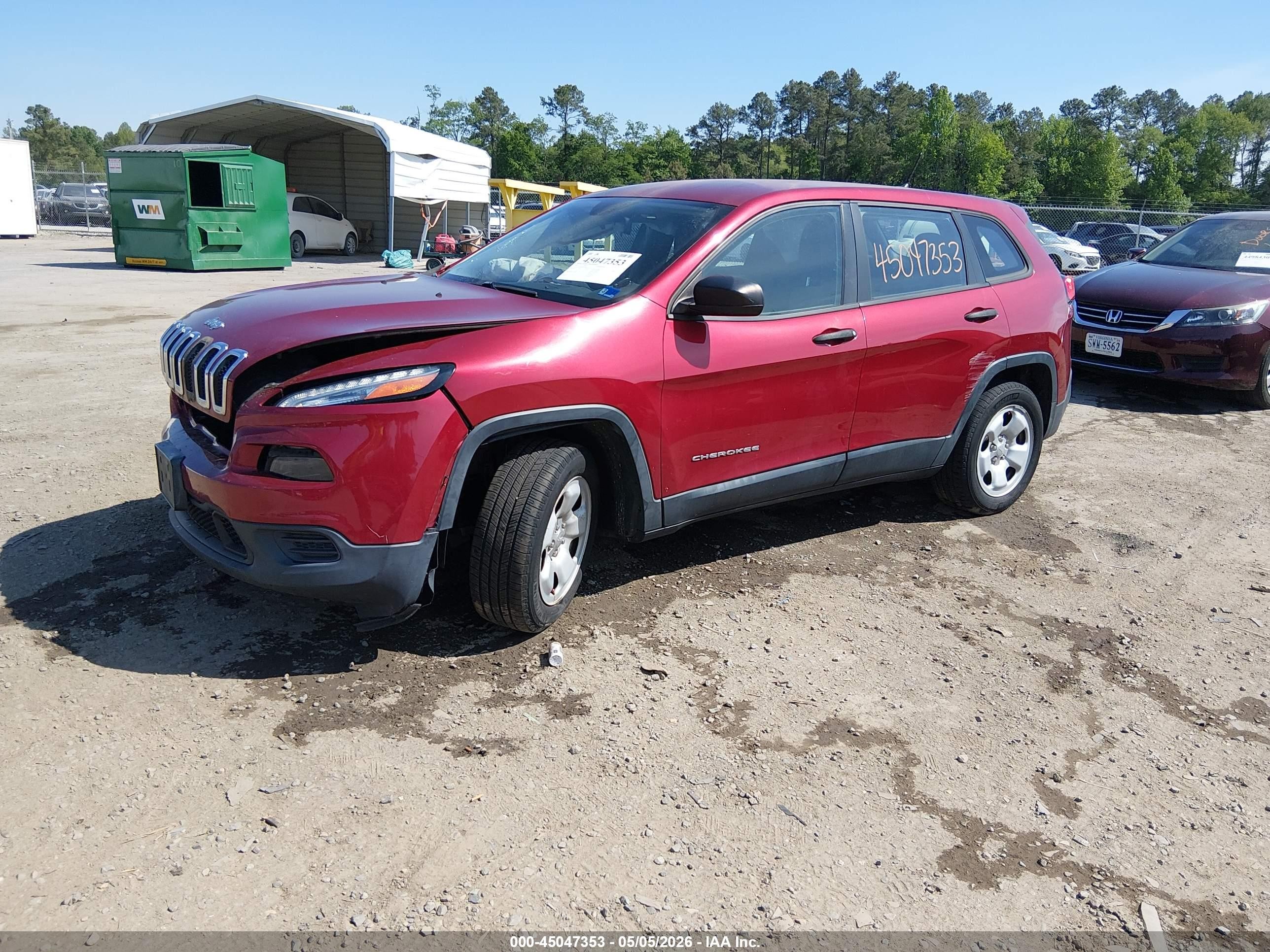 2014 Jeep Cherokee Sport Red vin: 1C4PJLAB0EW154466