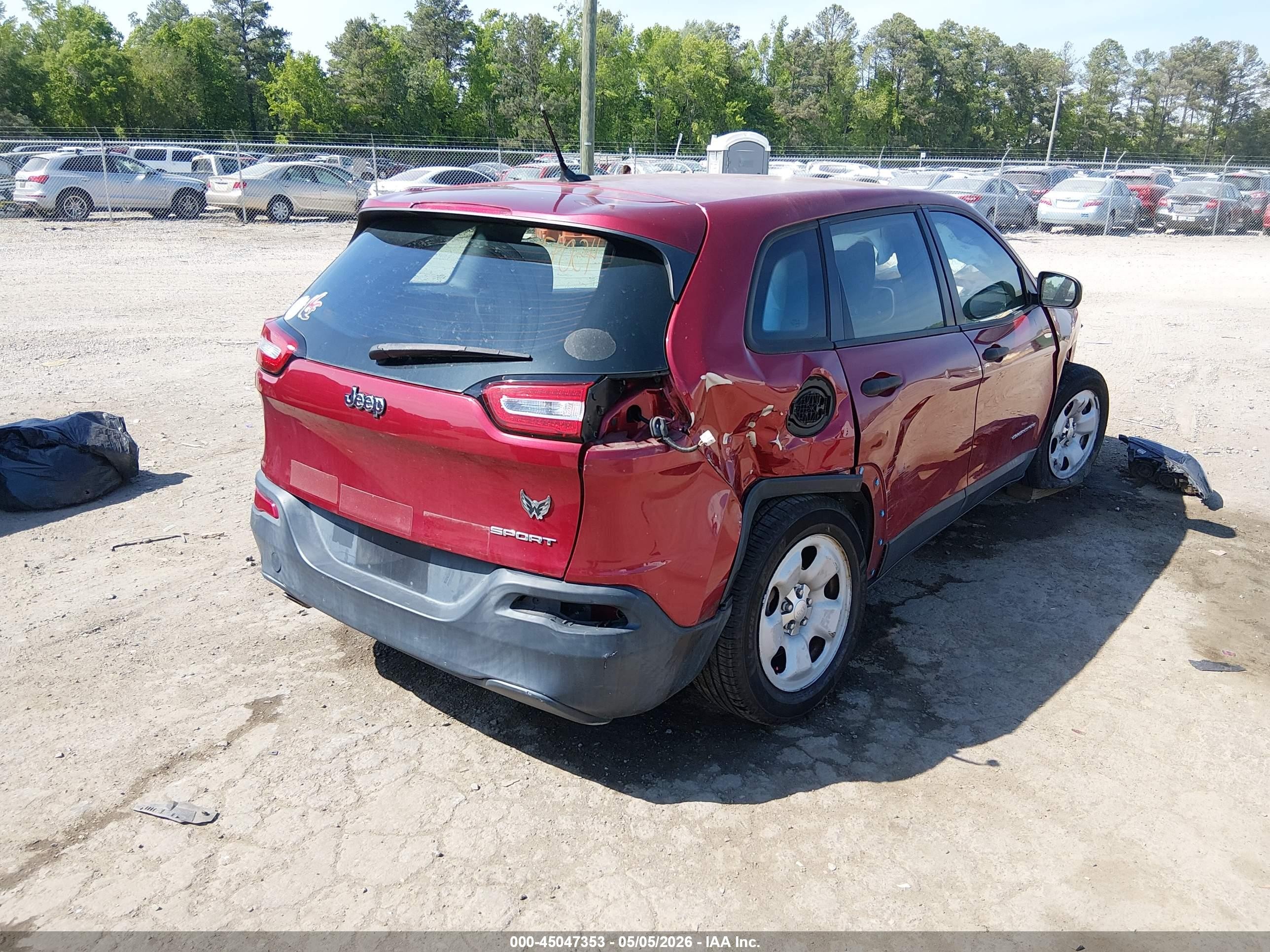 2014 Jeep Cherokee Sport Red vin: 1C4PJLAB0EW154466