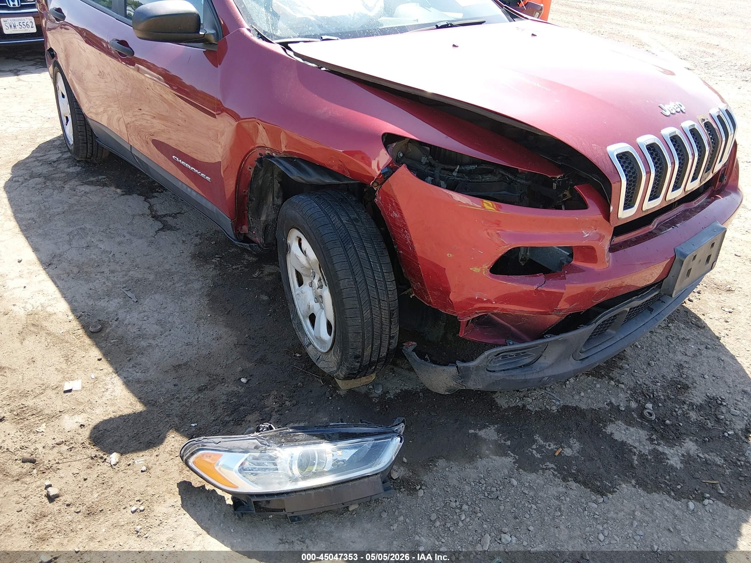 2014 Jeep Cherokee Sport Red vin: 1C4PJLAB0EW154466
