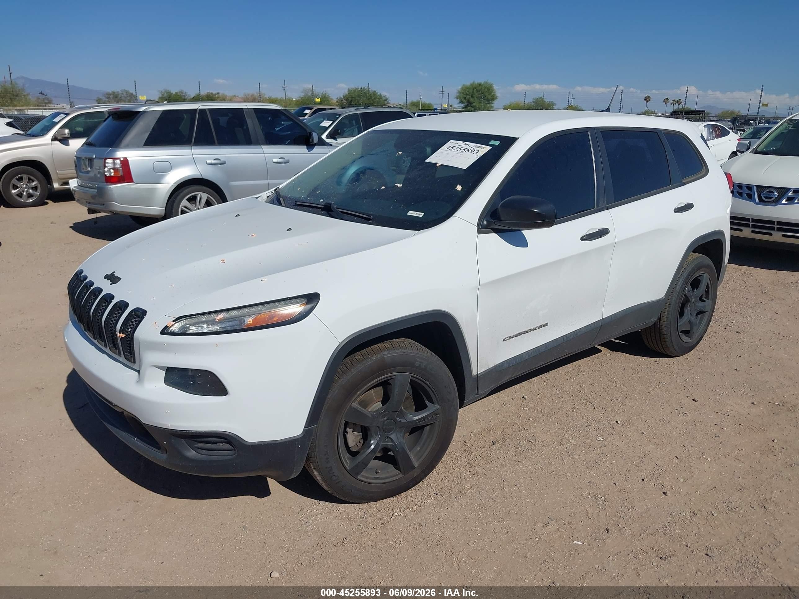 2014 Jeep Cherokee Sport White vin: 1C4PJLAB0EW163944