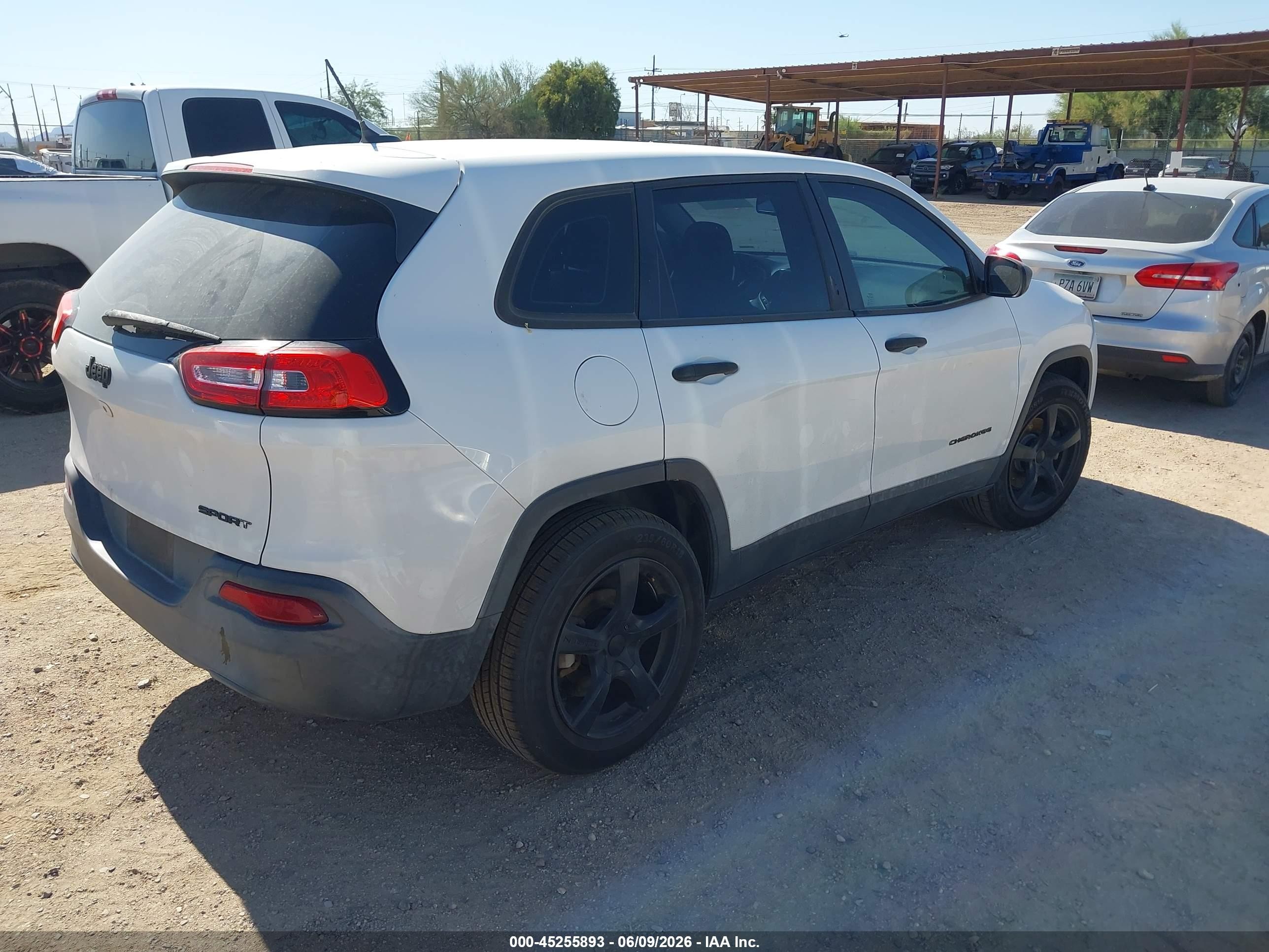 2014 Jeep Cherokee Sport White vin: 1C4PJLAB0EW163944
