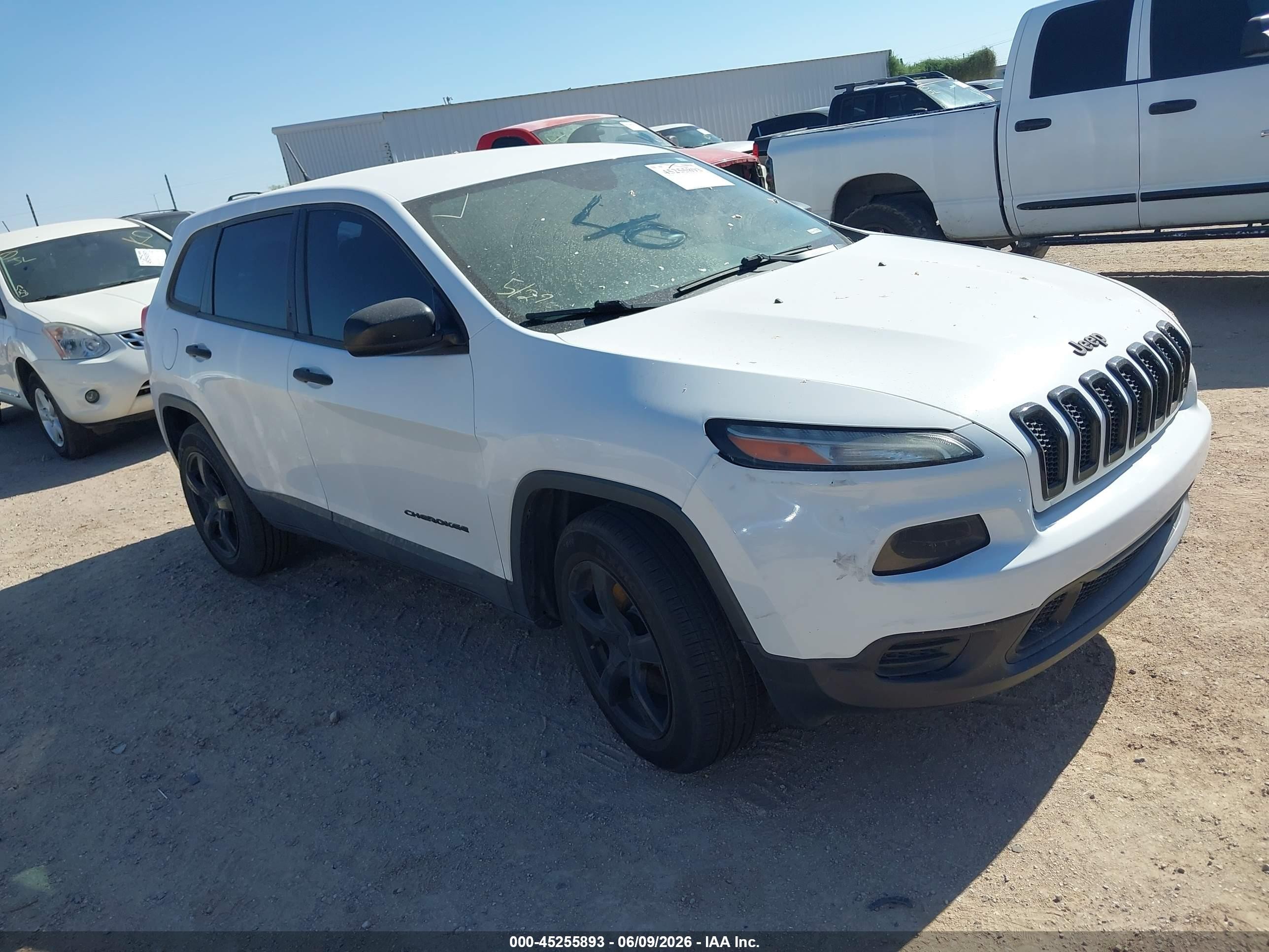 2014 Jeep Cherokee Sport White vin: 1C4PJLAB0EW163944