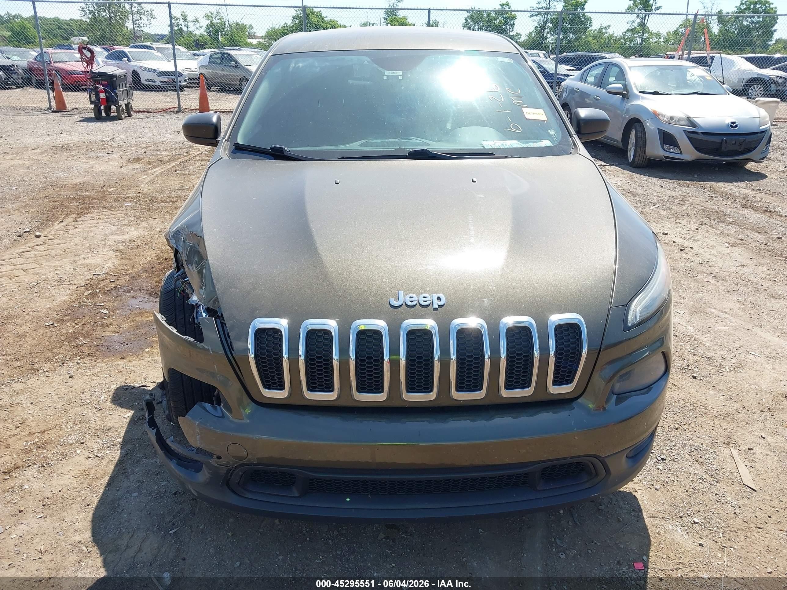 2014 Jeep Cherokee Sport Brown vin: 1C4PJLAB0EW231109