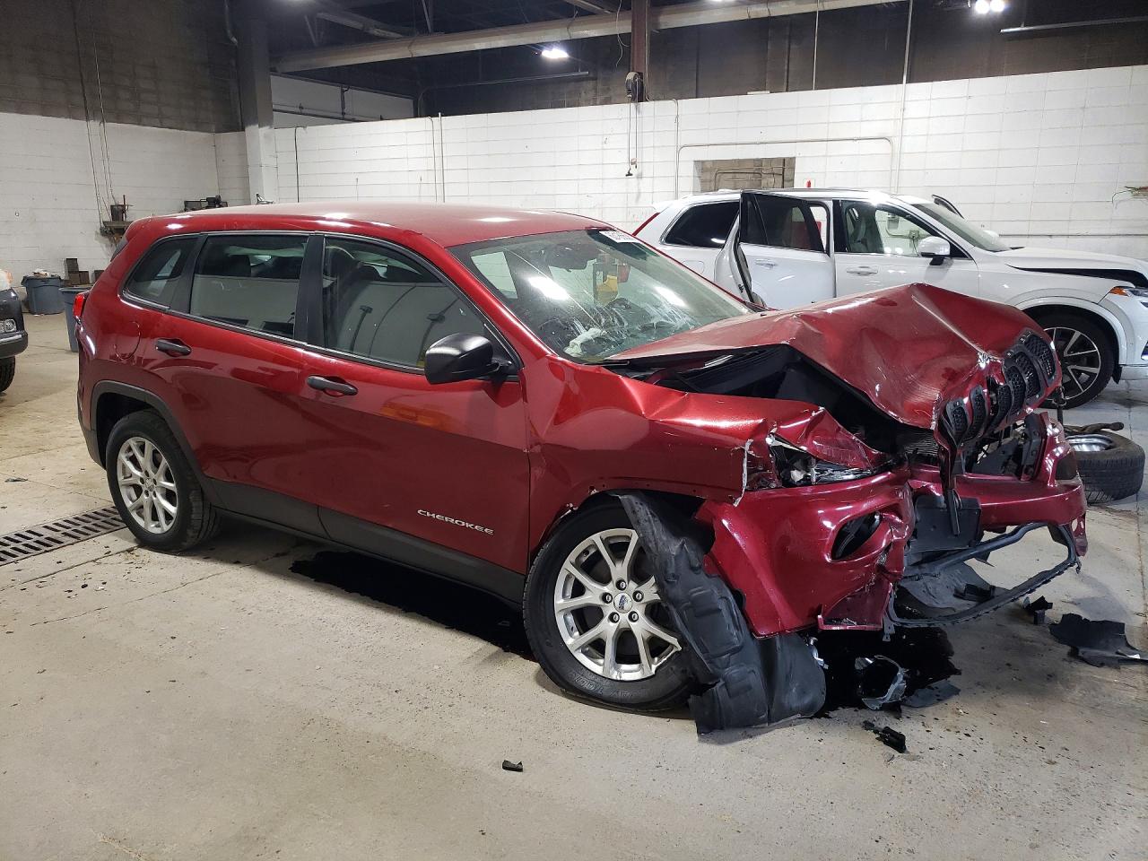2015 Jeep Cherokee Sport Maroon vin: 1C4PJLAB0FW589781