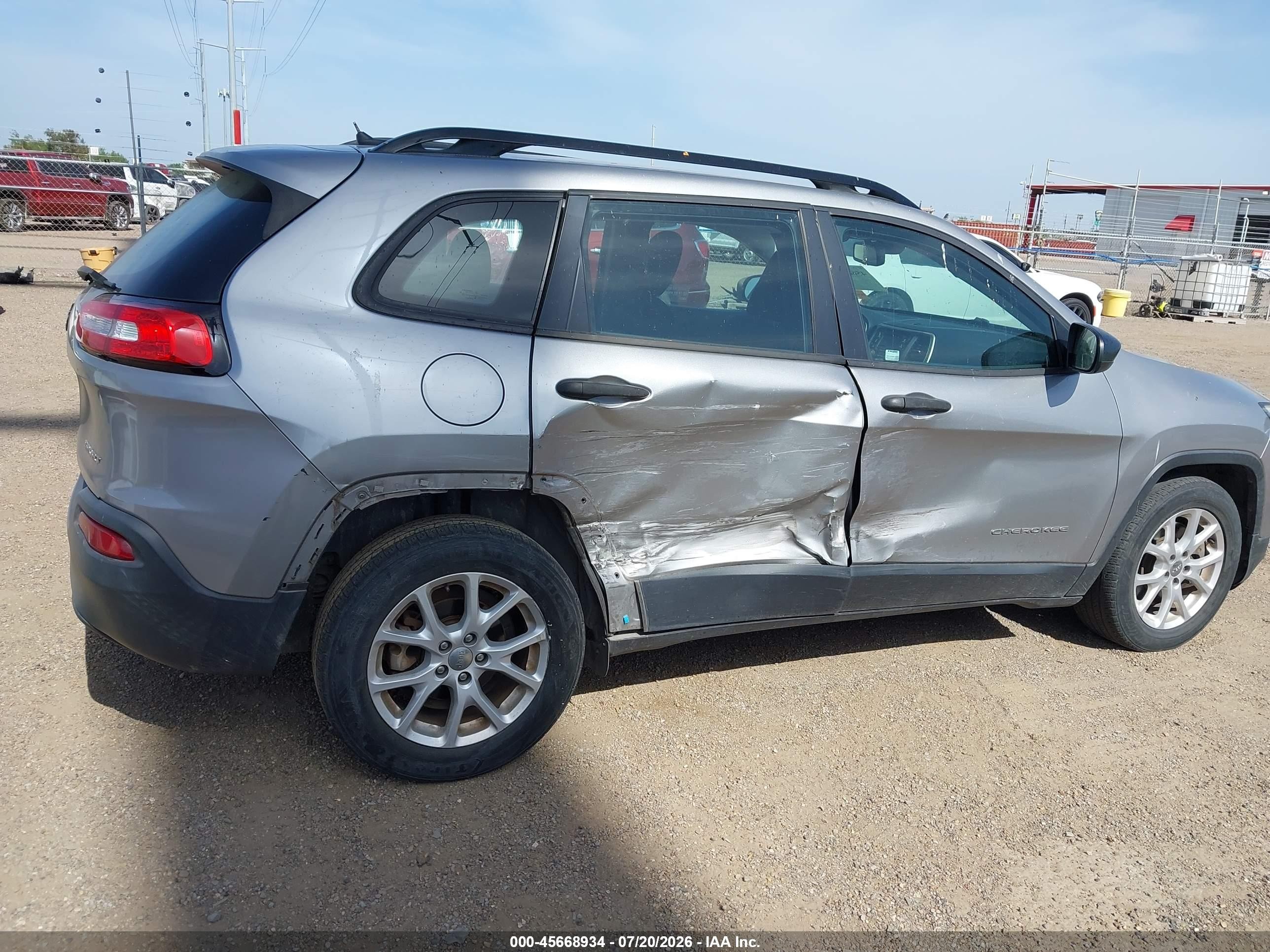 2015 Jeep Cherokee Sport Серый vin: 1C4PJLAB0FW684406