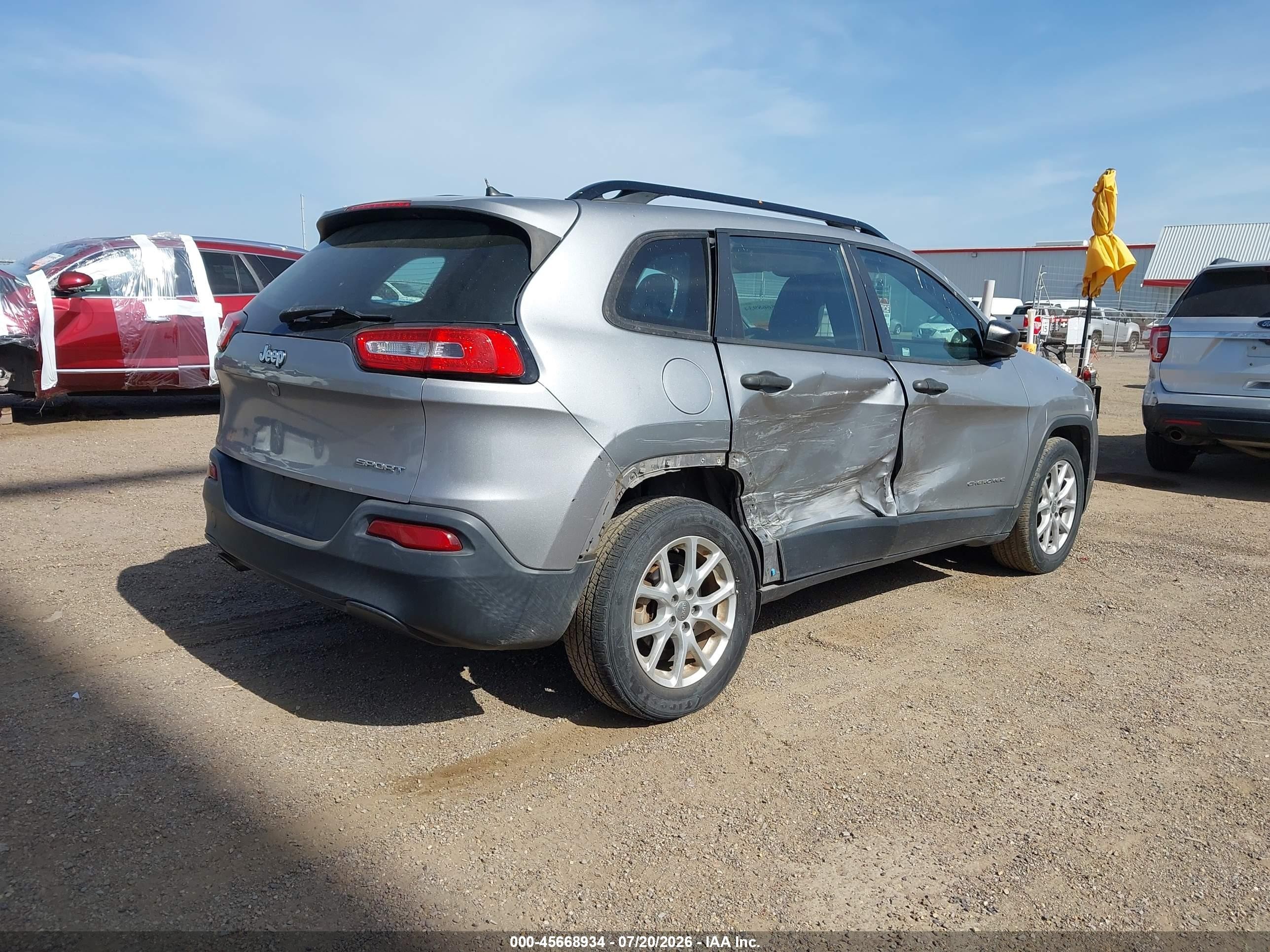 2015 Jeep Cherokee Sport Серый vin: 1C4PJLAB0FW684406