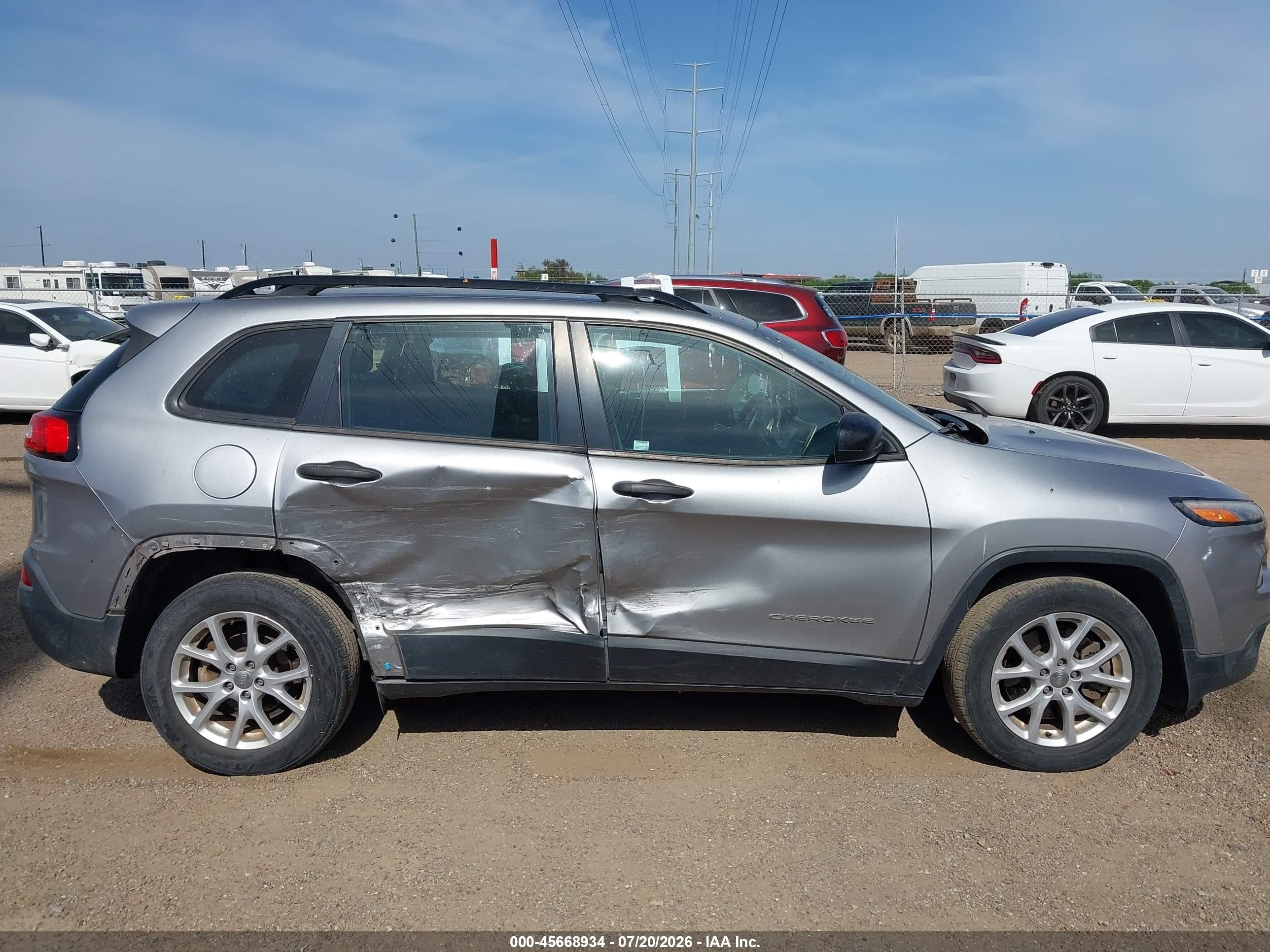 2015 Jeep Cherokee Sport Серый vin: 1C4PJLAB0FW684406