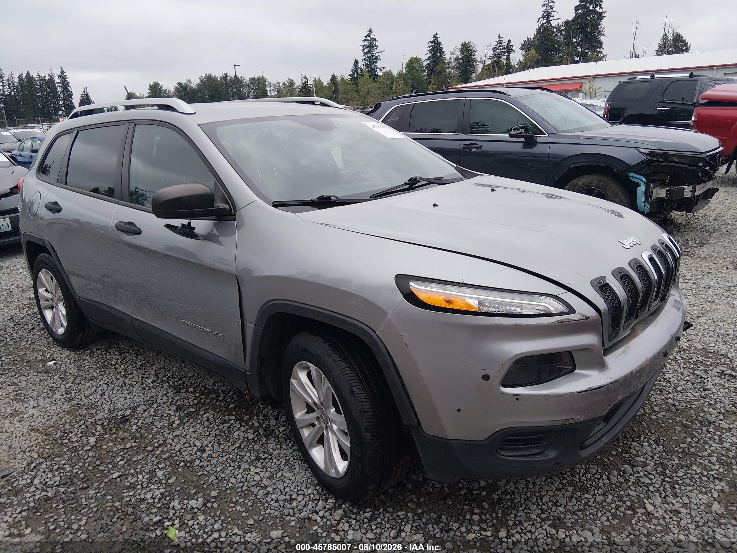 2015 Jeep Cherokee Sport Silver vin: 1C4PJLAB0FW689217