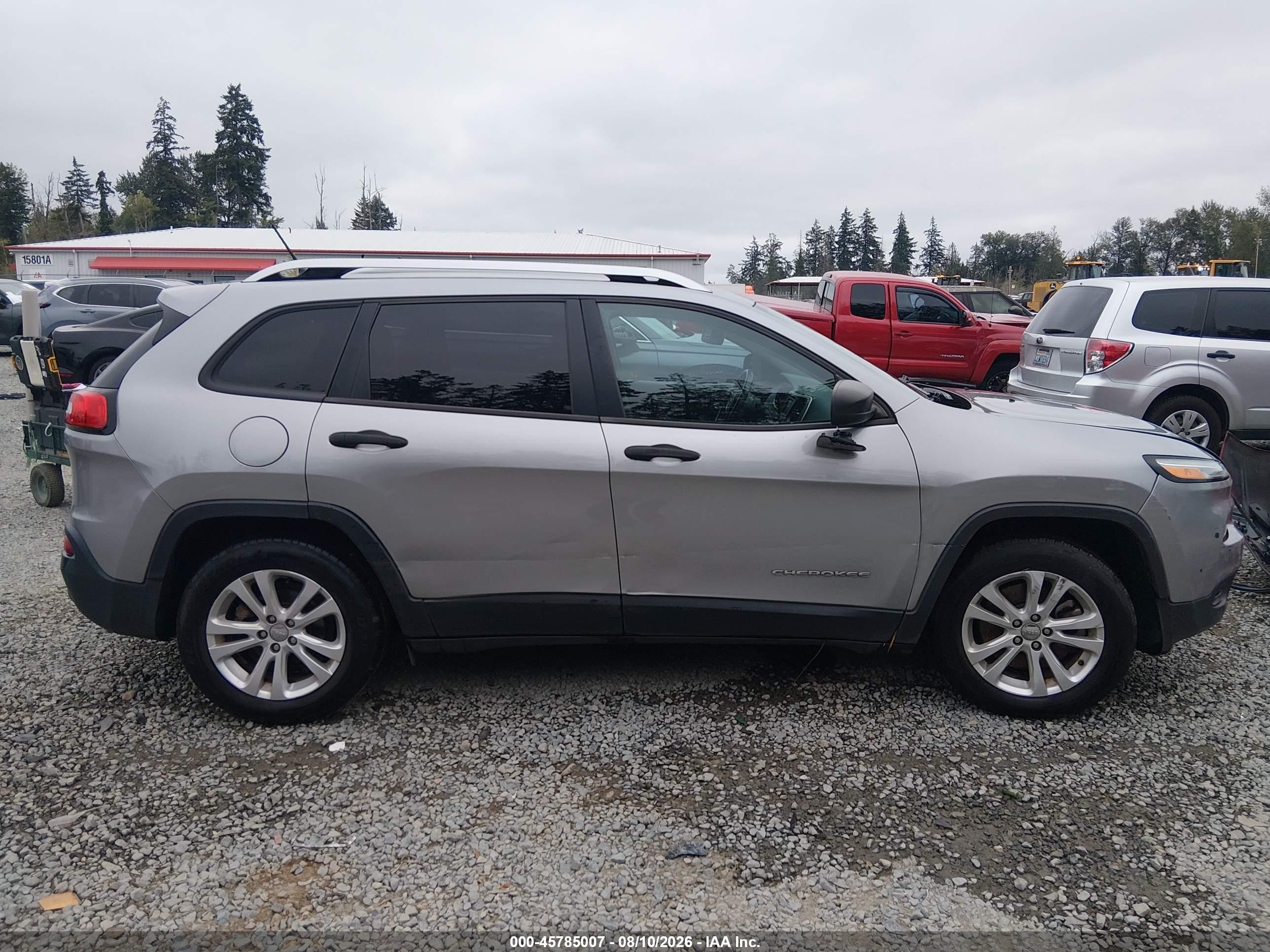 2015 Jeep Cherokee Sport Silver vin: 1C4PJLAB0FW689217