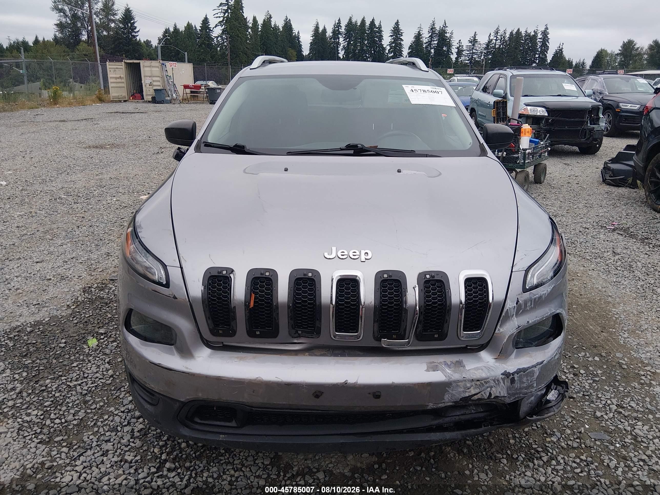 2015 Jeep Cherokee Sport Silver vin: 1C4PJLAB0FW689217