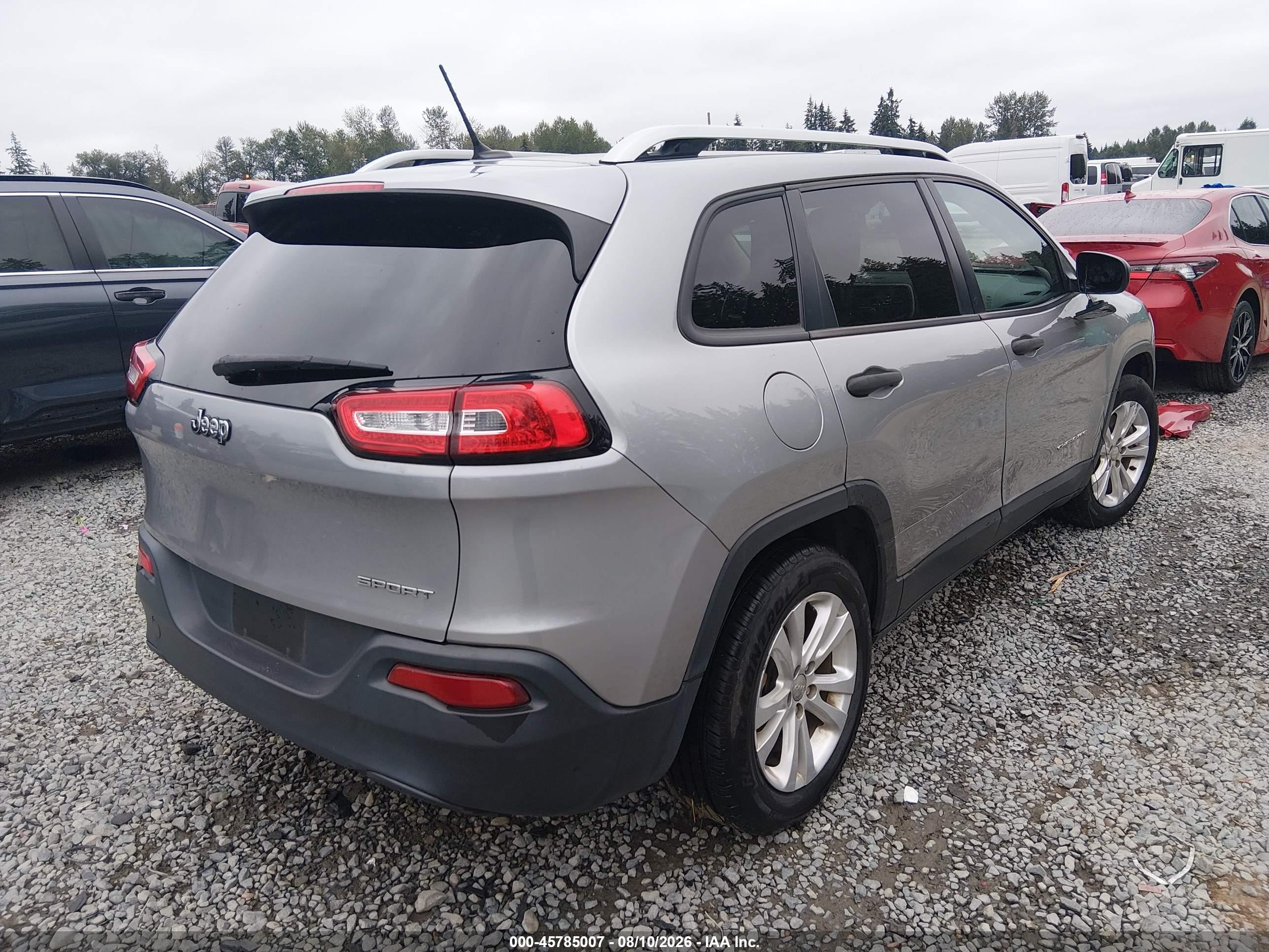 2015 Jeep Cherokee Sport Silver vin: 1C4PJLAB0FW689217