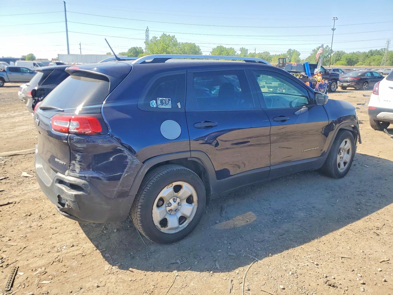 2015 Jeep Cherokee Sport Blue vin: 1C4PJLAB0FW737492