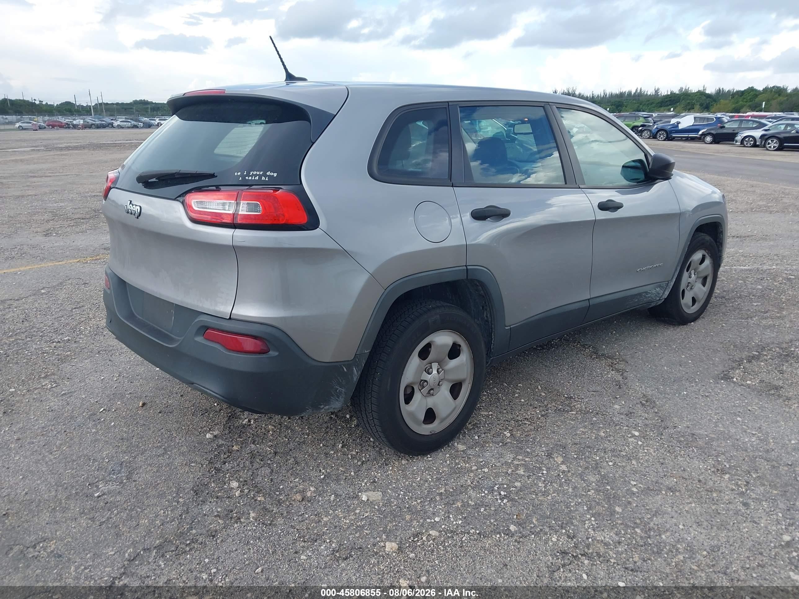 2014 Jeep Cherokee Sport Серебряный vin: 1C4PJLAB1EW123226