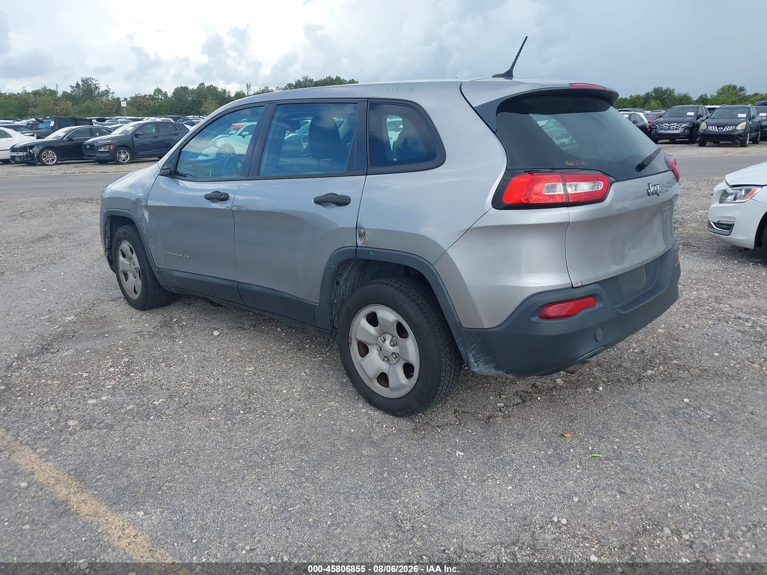2014 Jeep Cherokee Sport Серебряный vin: 1C4PJLAB1EW123226