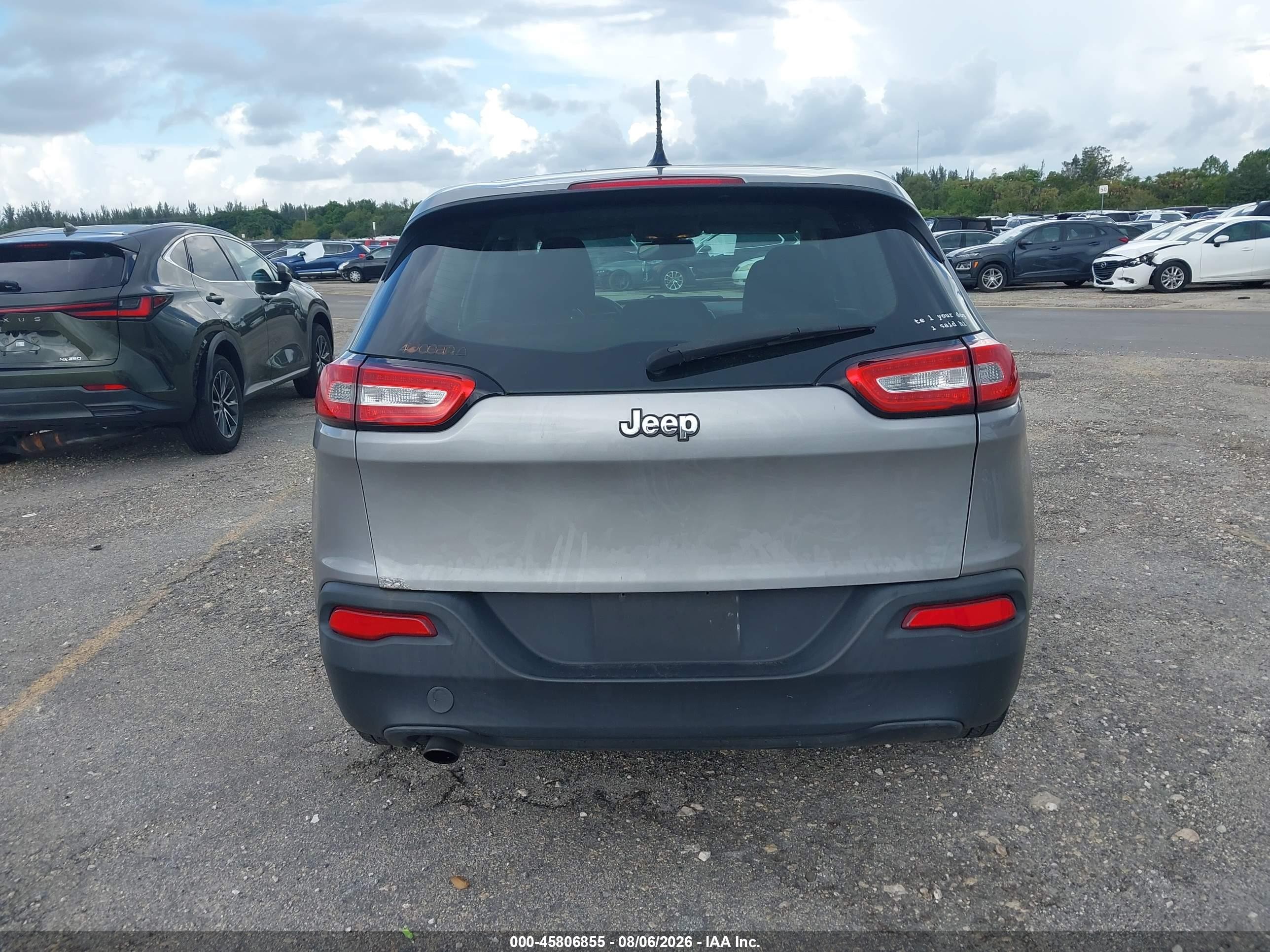 2014 Jeep Cherokee Sport Серебряный vin: 1C4PJLAB1EW123226