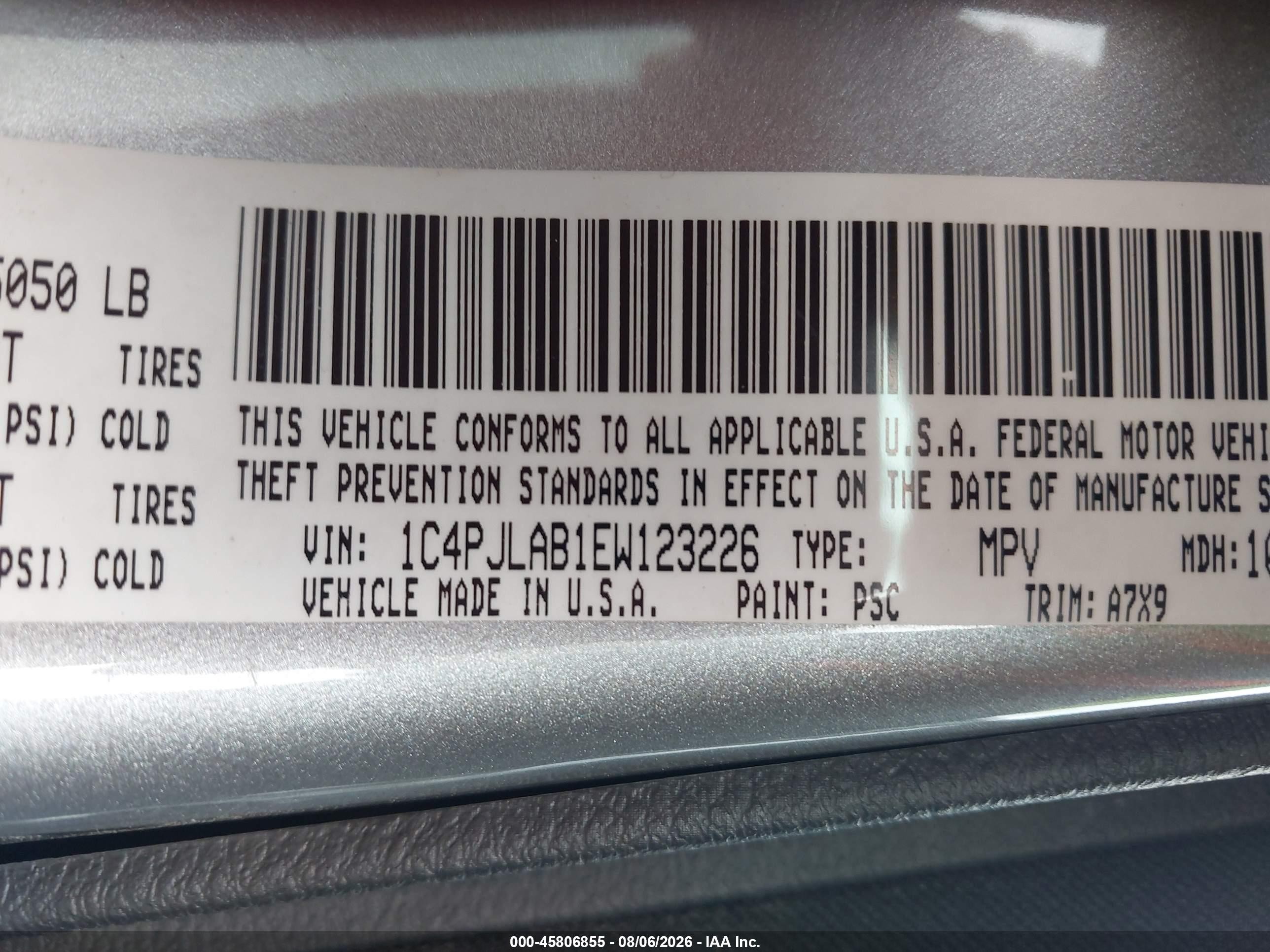 2014 Jeep Cherokee Sport Серебряный vin: 1C4PJLAB1EW123226