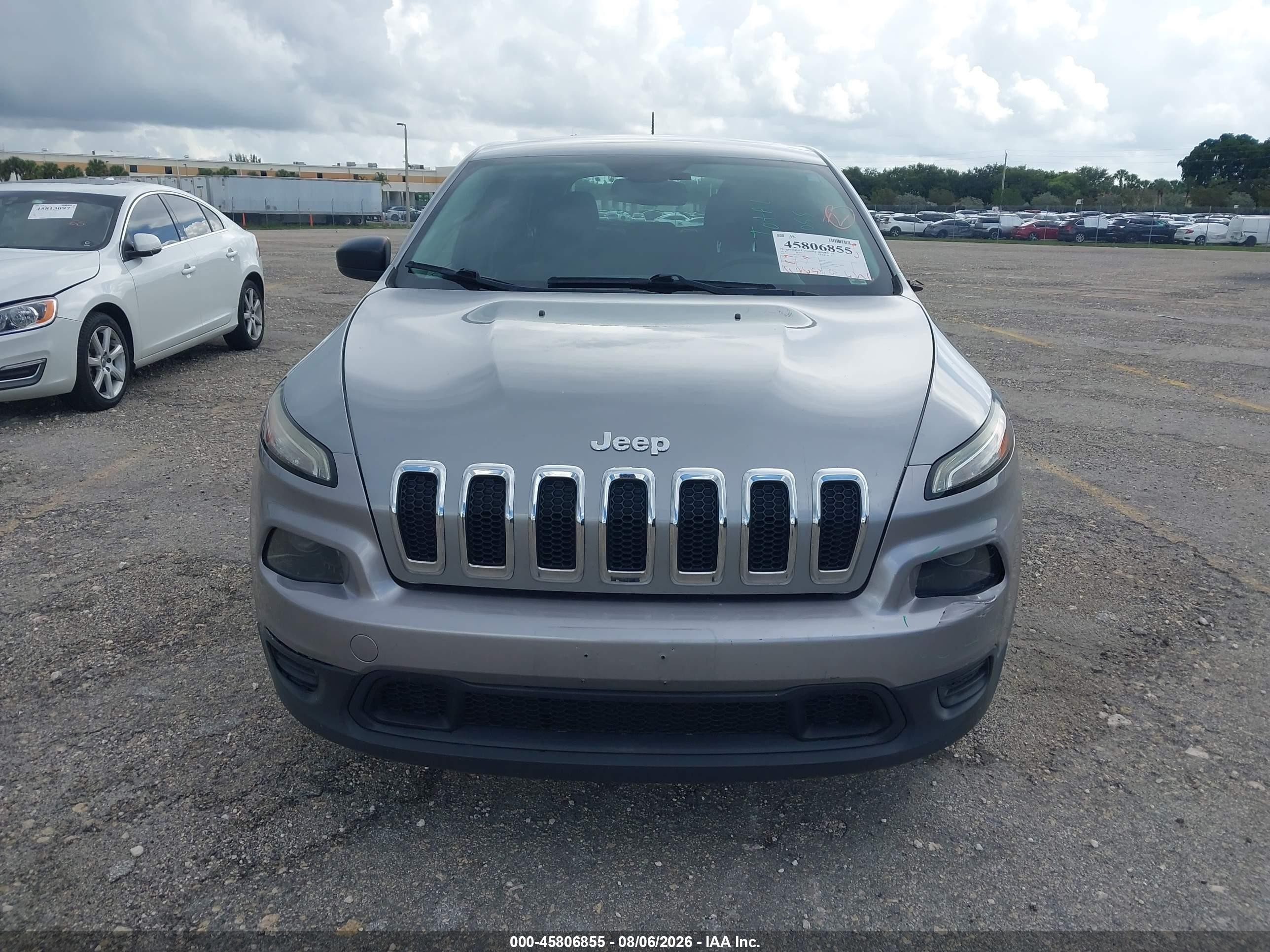 2014 Jeep Cherokee Sport Серебряный vin: 1C4PJLAB1EW123226