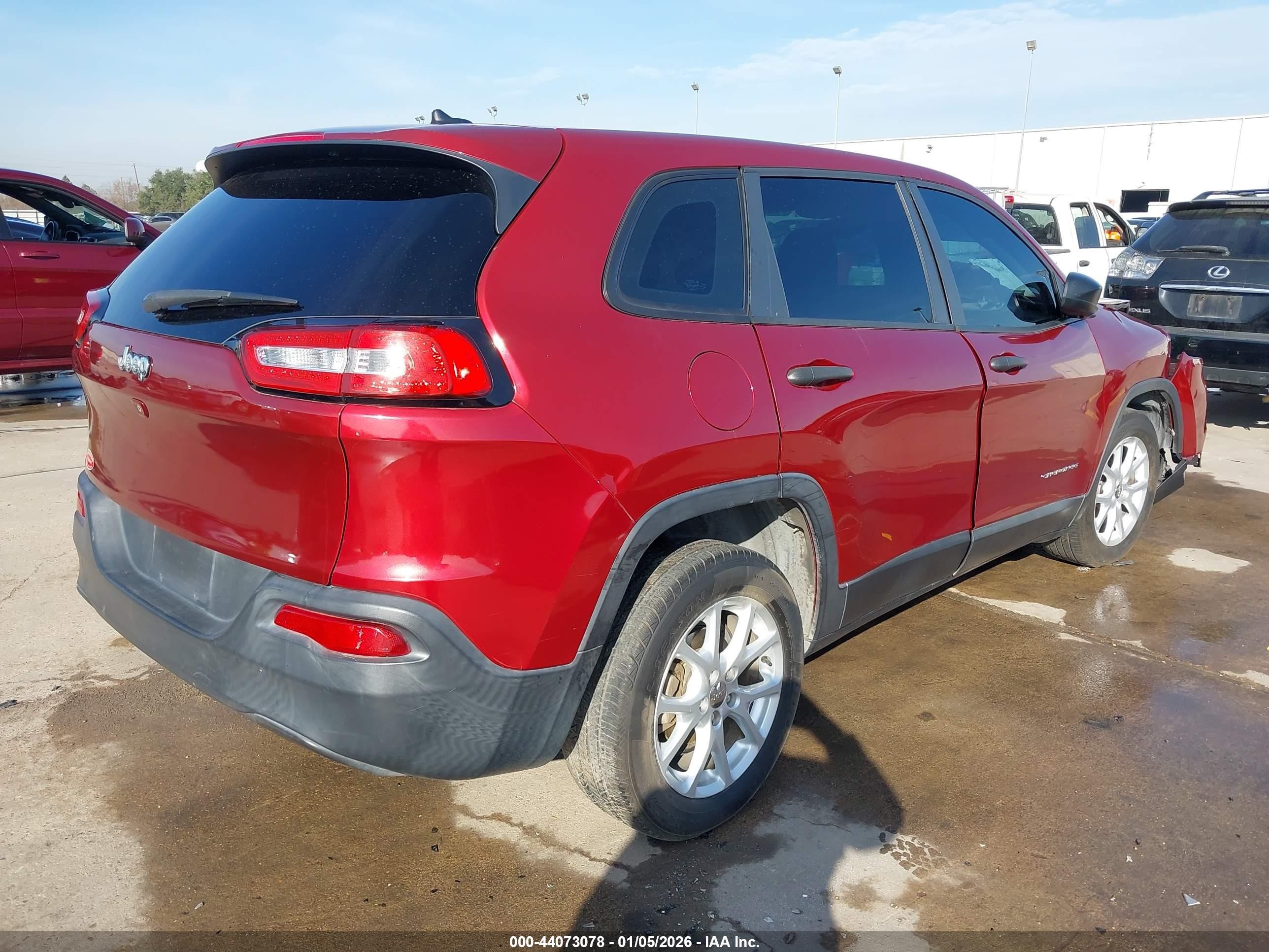 2014 Jeep Cherokee Sport Красный vin: 1C4PJLAB1EW228431