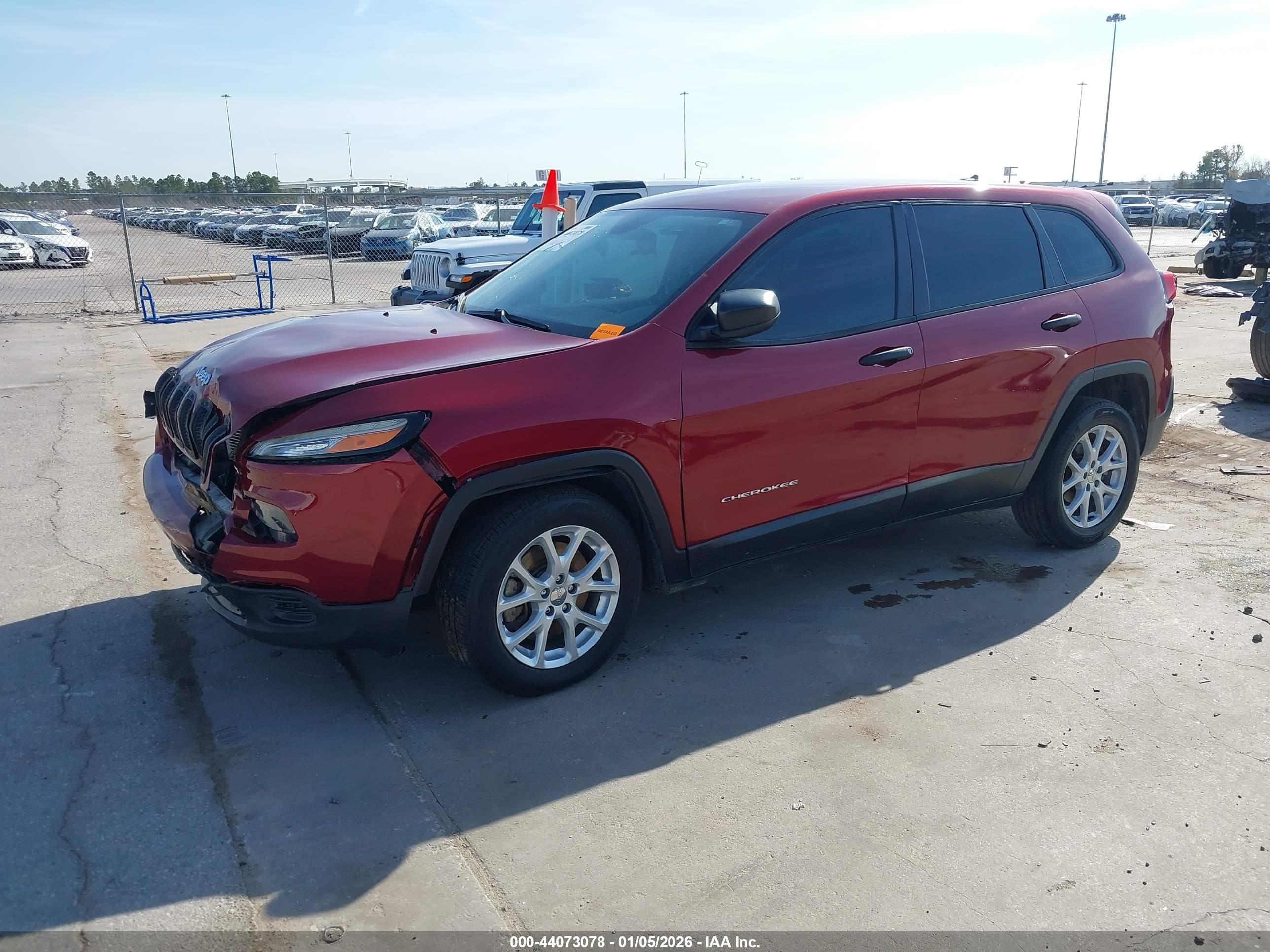 2014 Jeep Cherokee Sport Красный vin: 1C4PJLAB1EW228431